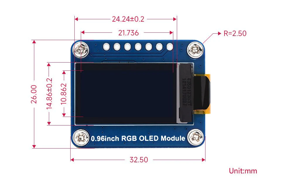 Waveshare - 0,96 " RGB OLED Display Modul kompatibel mit Arduino und Raspberry Pi - Image 7