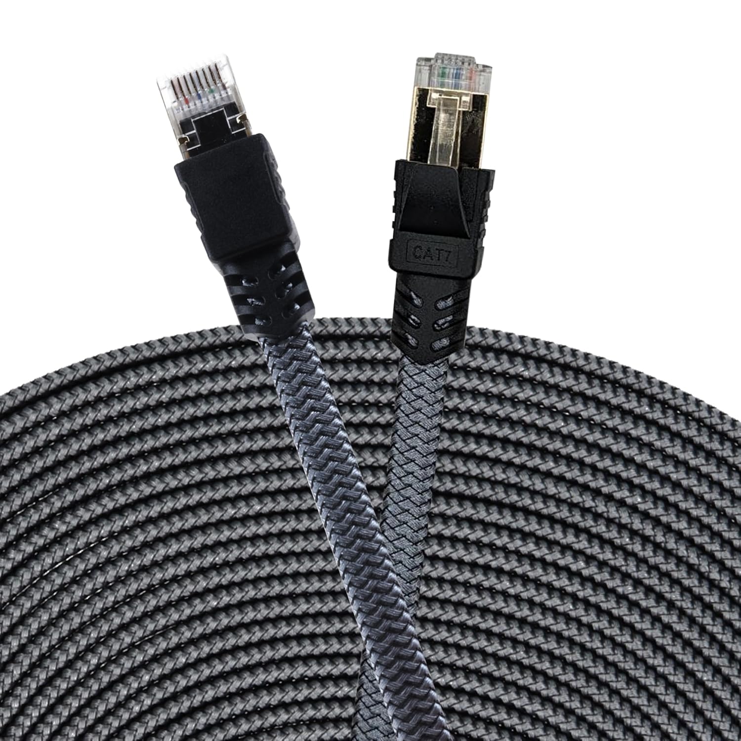 10m CAT7 Netzwerkkabel - Grau/Silber, Gigabit Ethernet LAN Kabel - 10000 Mbit/s - Highspeed Patchkabel Cat.7 Rohkabel S/FTP PIMF Schirmung
