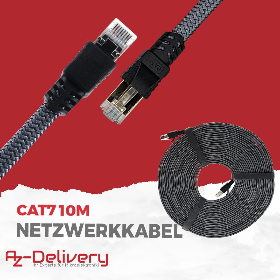 10m CAT7 Netzwerkkabel - Grau/Silber, Gigabit Ethernet LAN Kabel - 10000 Mbit/s - Highspeed Patchkabel Cat.7 Rohkabel S/FTP PIMF Schirmung - Image 3