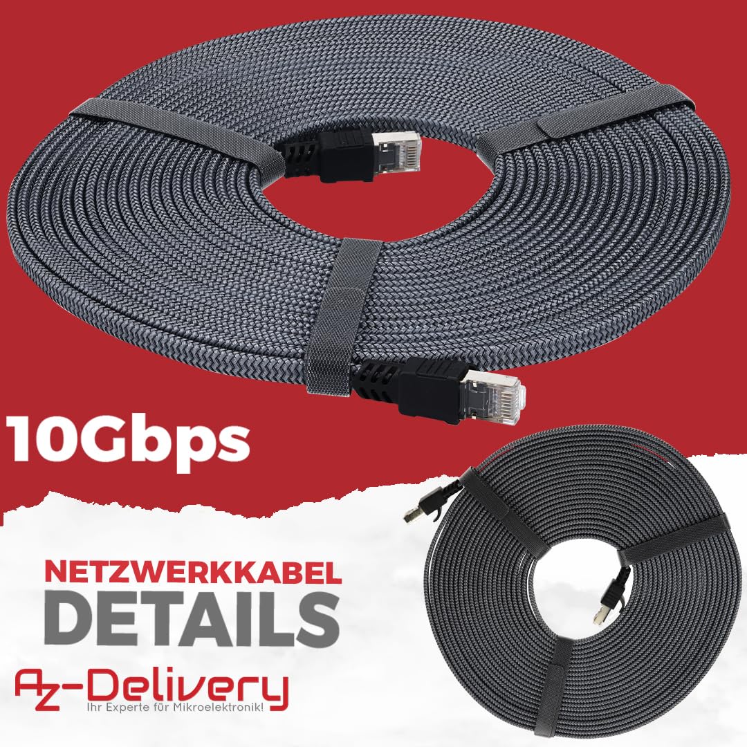 10m CAT7 Netzwerkkabel - Grau/Silber, Gigabit Ethernet LAN Kabel - 10000 Mbit/s - Highspeed Patchkabel Cat.7 Rohkabel S/FTP PIMF Schirmung - Image 4