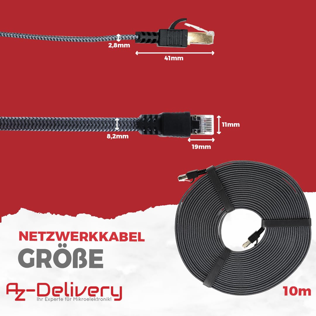 10m CAT7 Netzwerkkabel - Grau/Silber, Gigabit Ethernet LAN Kabel - 10000 Mbit/s - Highspeed Patchkabel Cat.7 Rohkabel S/FTP PIMF Schirmung - Image 5