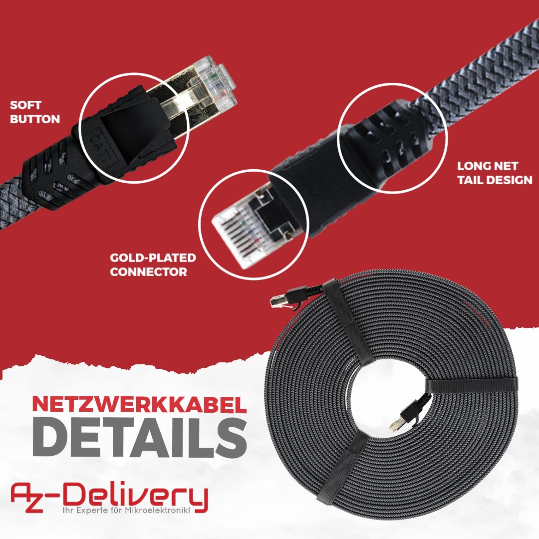 10m CAT7 Netzwerkkabel - Grau/Silber, Gigabit Ethernet LAN Kabel - 10000 Mbit/s - Highspeed Patchkabel Cat.7 Rohkabel S/FTP PIMF Schirmung - Image 6