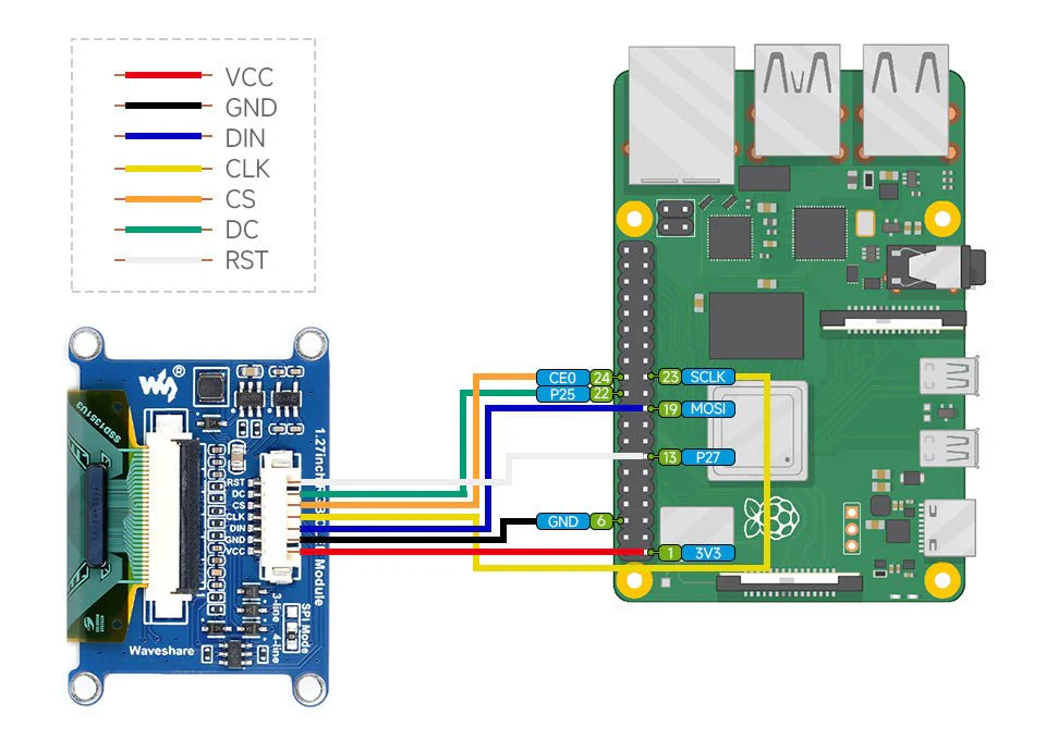 Waveshare - 1,27 " Display RGB Oled Modul - Image 10