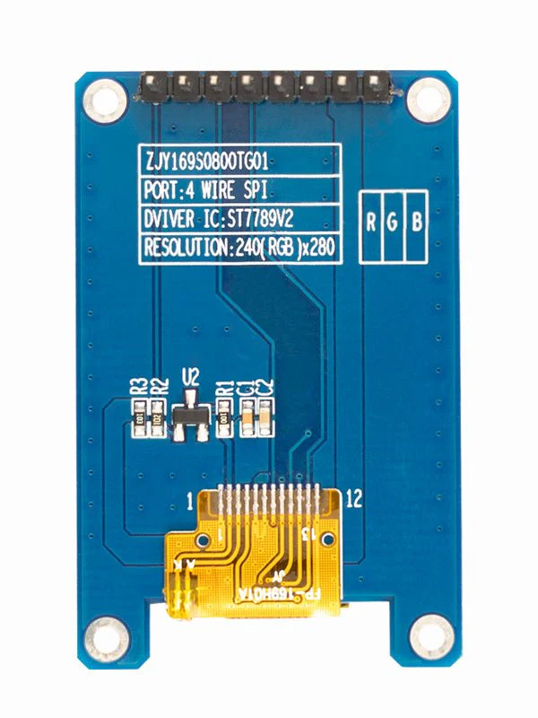 1,69-Zoll-TFT-Display mit 240 x 280 Auflösung, ST7789V2-Treiber - abgerundete Ecken und SPI-Schnittstelle - Image 6