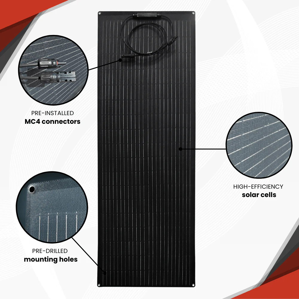 100W ETFE Flexibles Solarpanel – Monokristallines Solarmodul, Leicht & Robust, PV-Modul mit MC4-Stecker, Ideal für Wohnmobil, Boot, Dach, Balkon, Camping & Netzunabhängige Anwendungen - Image 4