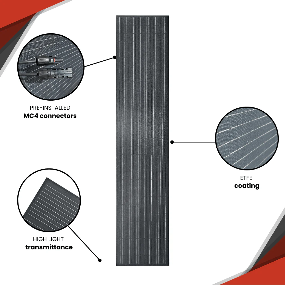 130W ETFE Flexibles Solarpanel – Monokristallines Solarmodul, Leicht & Robust, PV-Modul mit MC4-Stecker, Ideal für Wohnmobil, Boot, Dach, Balkon, Camping & Netzunabhängige Anwendungen - Image 5