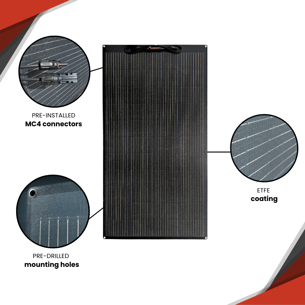 180W ETFE Flexibles Solarpanel – Monokristallines Solarmodul, Leicht & Robust, PV-Modul mit MC4-Stecker, Ideal für Wohnmobil, Boot, Dach, Balkon, Camping & Netzunabhängige Anwendungen - Image 4