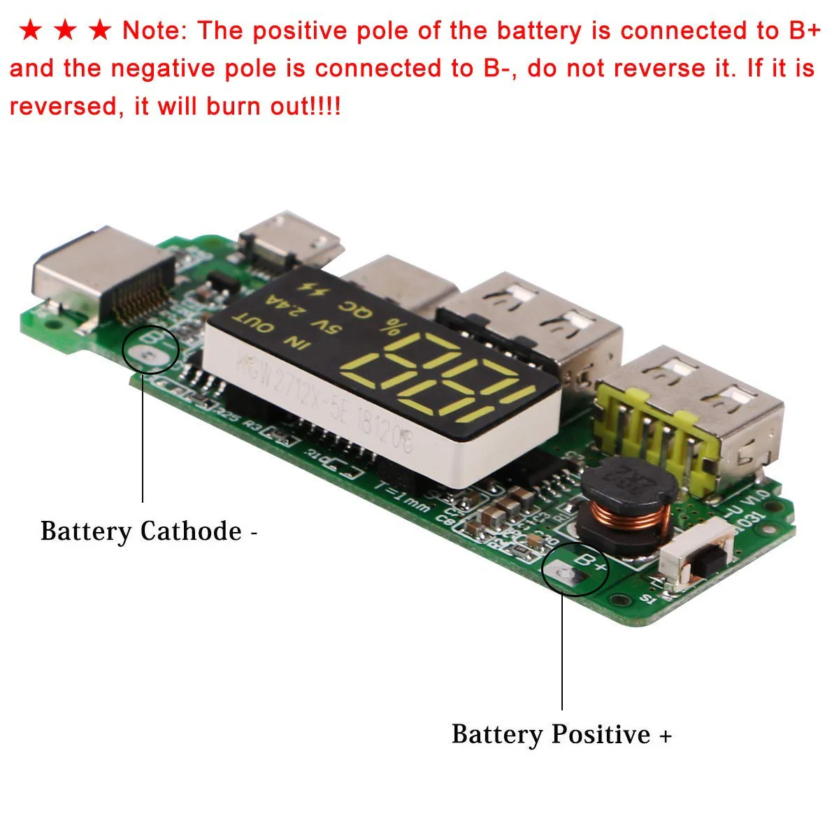 4pcs 18650-Board Dual USB 5V 2.4A Mobilmodul 18650-Lithium-Batterie-Ladegerät-Board mit Überladungs- und Kurzschlussschutz DIY USB-Board - Image 4