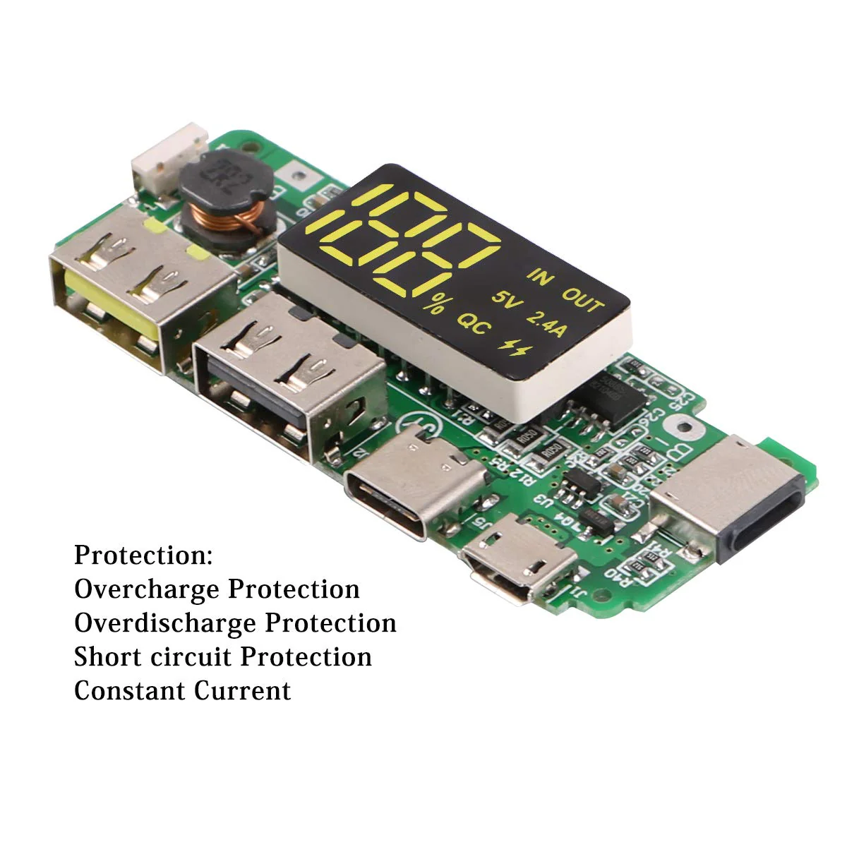 4pcs 18650-Board Dual USB 5V 2.4A Mobilmodul 18650-Lithium-Batterie-Ladegerät-Board mit Überladungs- und Kurzschlussschutz DIY USB-Board - Image 5