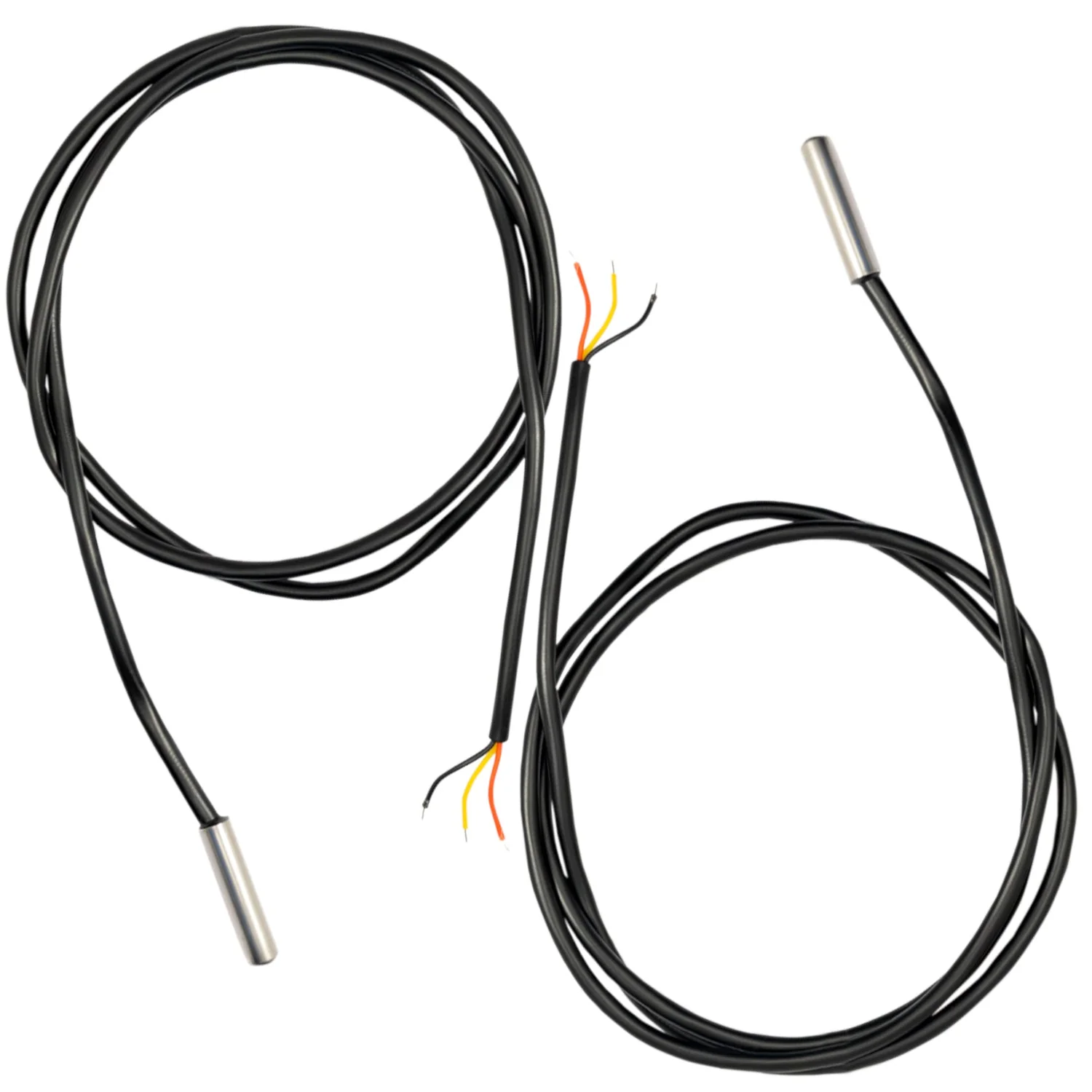 DS18B20 1M Kabel digitaler Edelstahl Temperatursensor ohne Schrumpfschlauch, kompatibel mit Arduino und Raspberry Pi