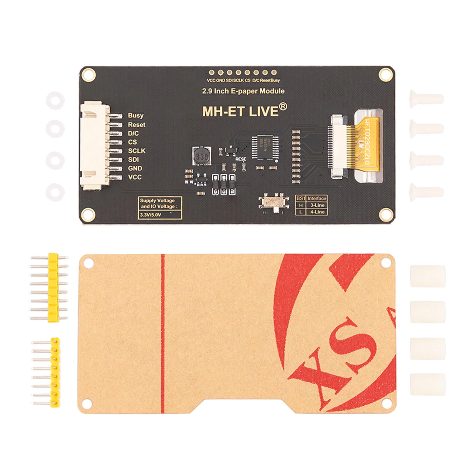 ePaper Display mit 2,9 Zoll e-Ink Display, Modul mit geringem Stromverbrauch, SPI Unterstützung und 3.3V/5V MCU Schnittstelle - Image 3