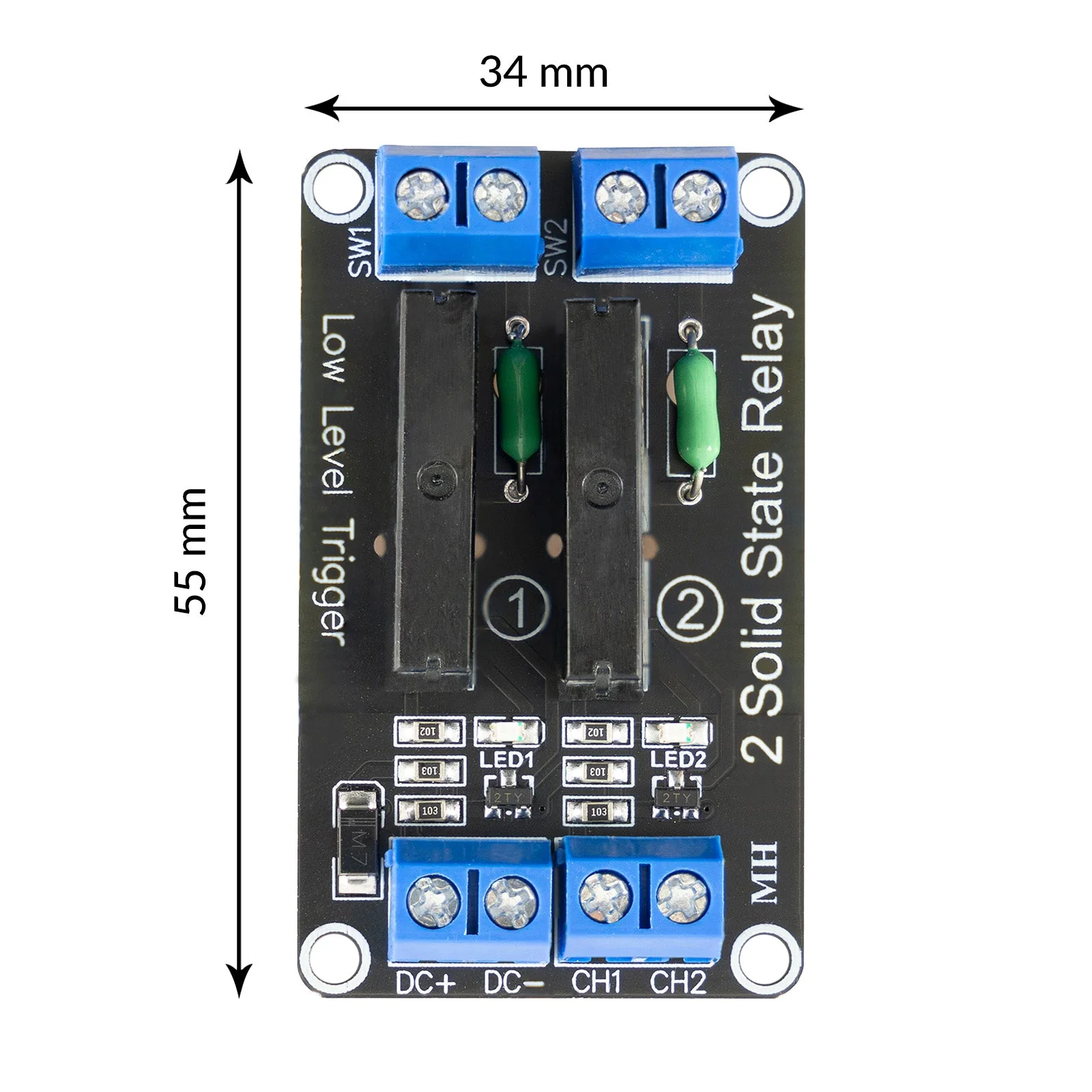 2 Kanal Solid State Relais 5V DC Low Level Trigger Power Switch kompatibel mit Arduino und Raspberry Pi - Image 3