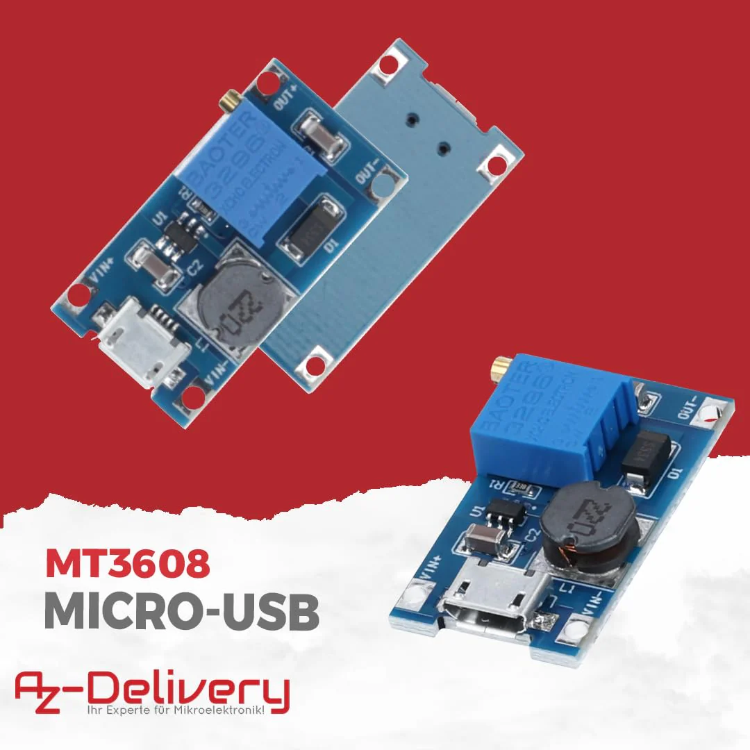 2A DC-DC Boost Step-Up Wandler, MicroUSB – Universeller Spannungsregler, 2V-24V zu 5V-28V, für MT3608 - Image 4