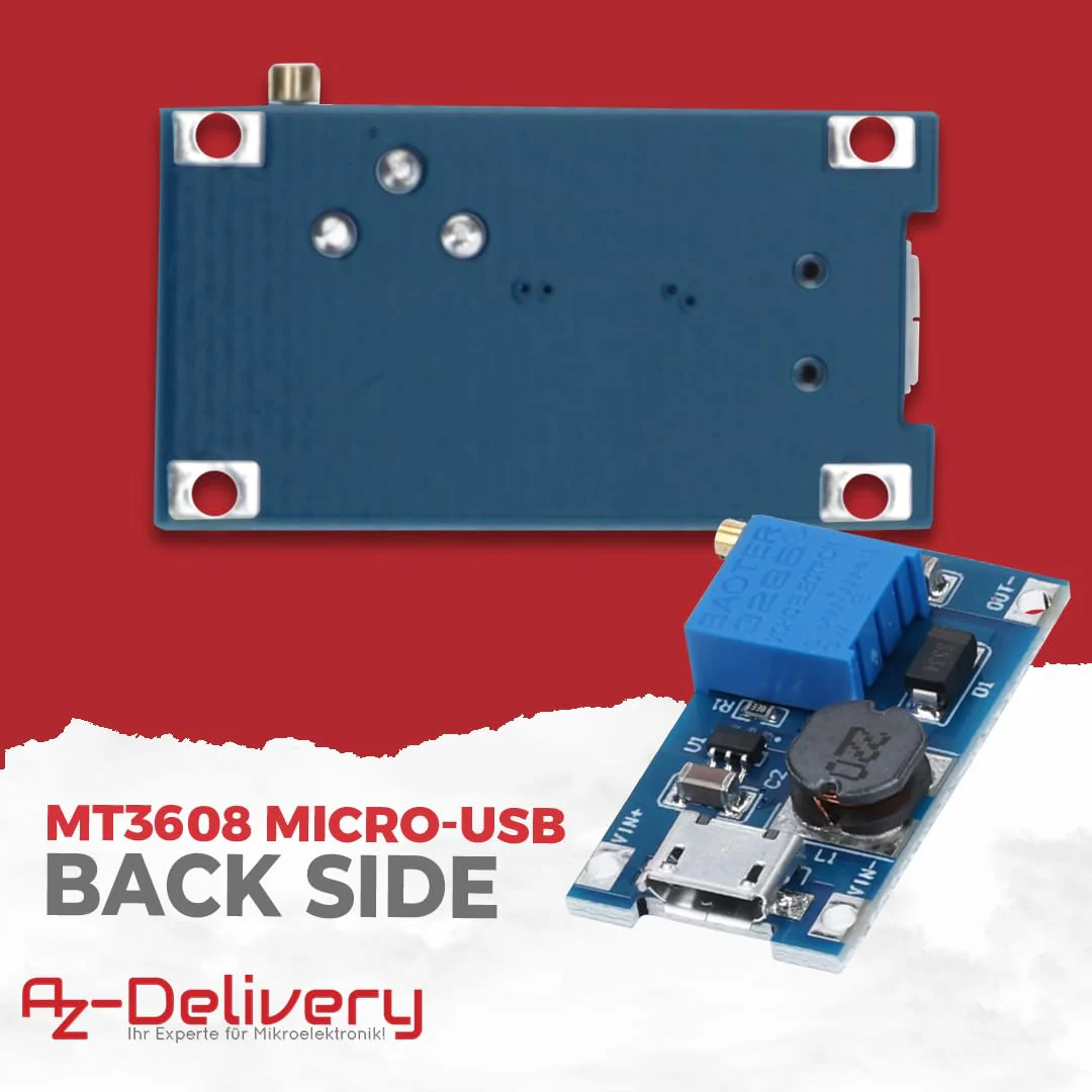 2A DC-DC Boost Step-Up Wandler, MicroUSB – Universeller Spannungsregler, 2V-24V zu 5V-28V, für MT3608 - Image 6