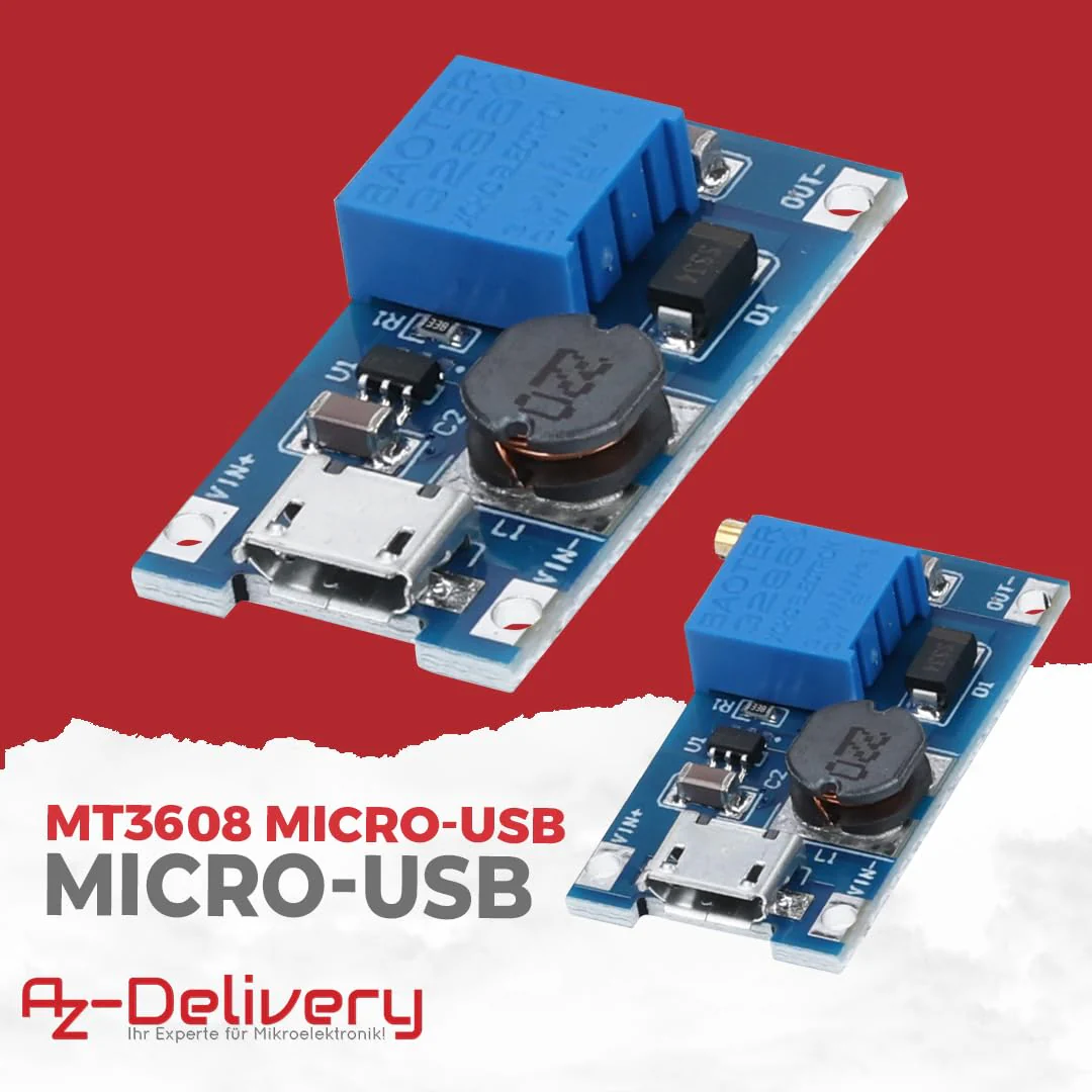 2A DC-DC Boost Step-Up Wandler, MicroUSB – Universeller Spannungsregler, 2V-24V zu 5V-28V, für MT3608 - Image 8