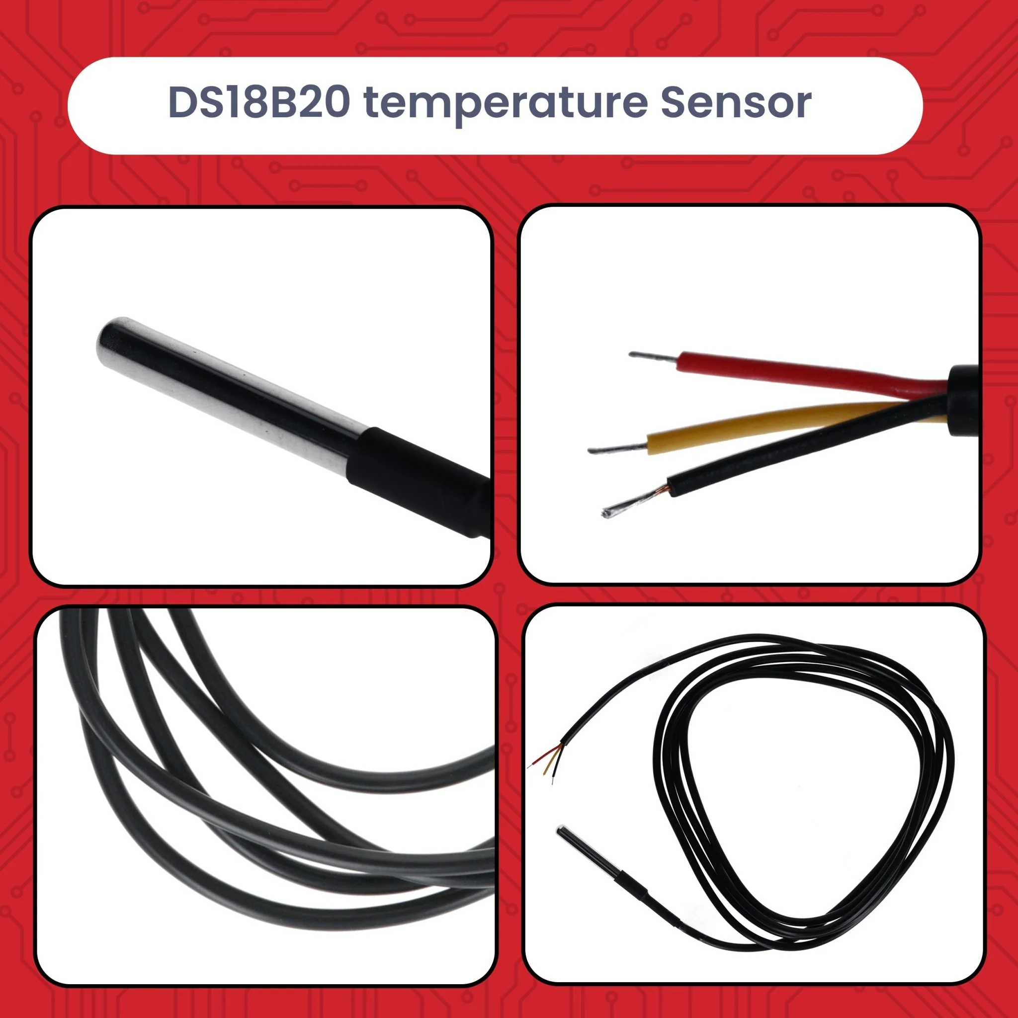 DS18B20 2m Kabel digitaler Edelstahl Temperatursensor Temperaturfühler, wasserdicht kompatibel mit Arduino und Raspberry Pi inklusive E-Book - Image 2