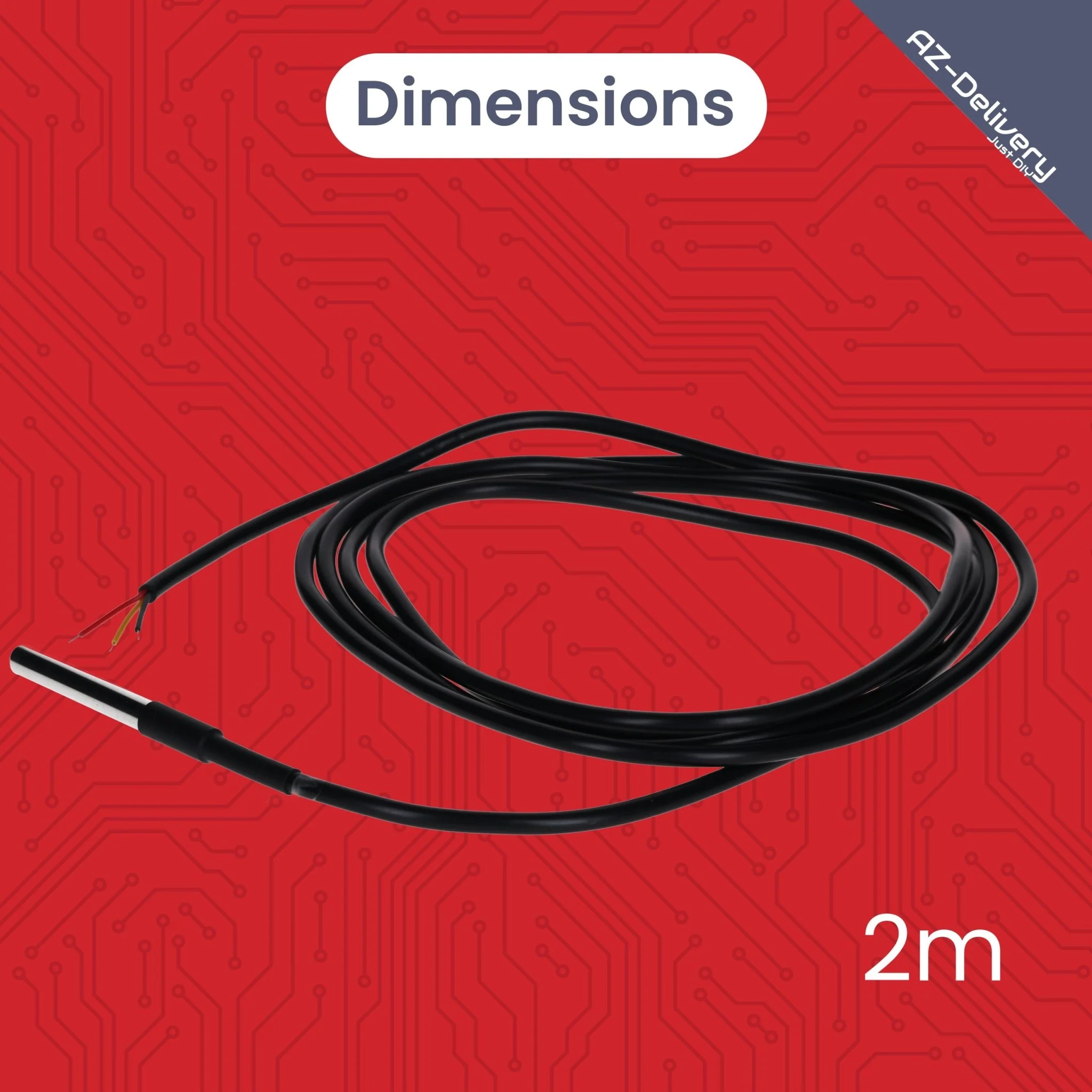 DS18B20 2m Kabel digitaler Edelstahl Temperatursensor Temperaturfühler, wasserdicht kompatibel mit Arduino und Raspberry Pi inklusive E-Book - Image 4