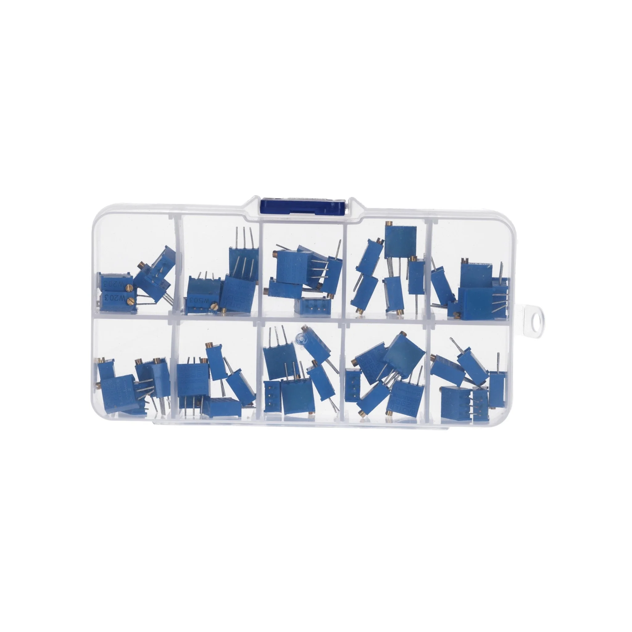 3296W Trimmer Potentiometer Set – 10 Werte, 60 Stück (500Ω bis 1MΩ) – Hochpräzise Lineare Potentiometer für Elektronikprojekte – Enthält 1K, 10K, 100K Ohm und mehr - Image 3