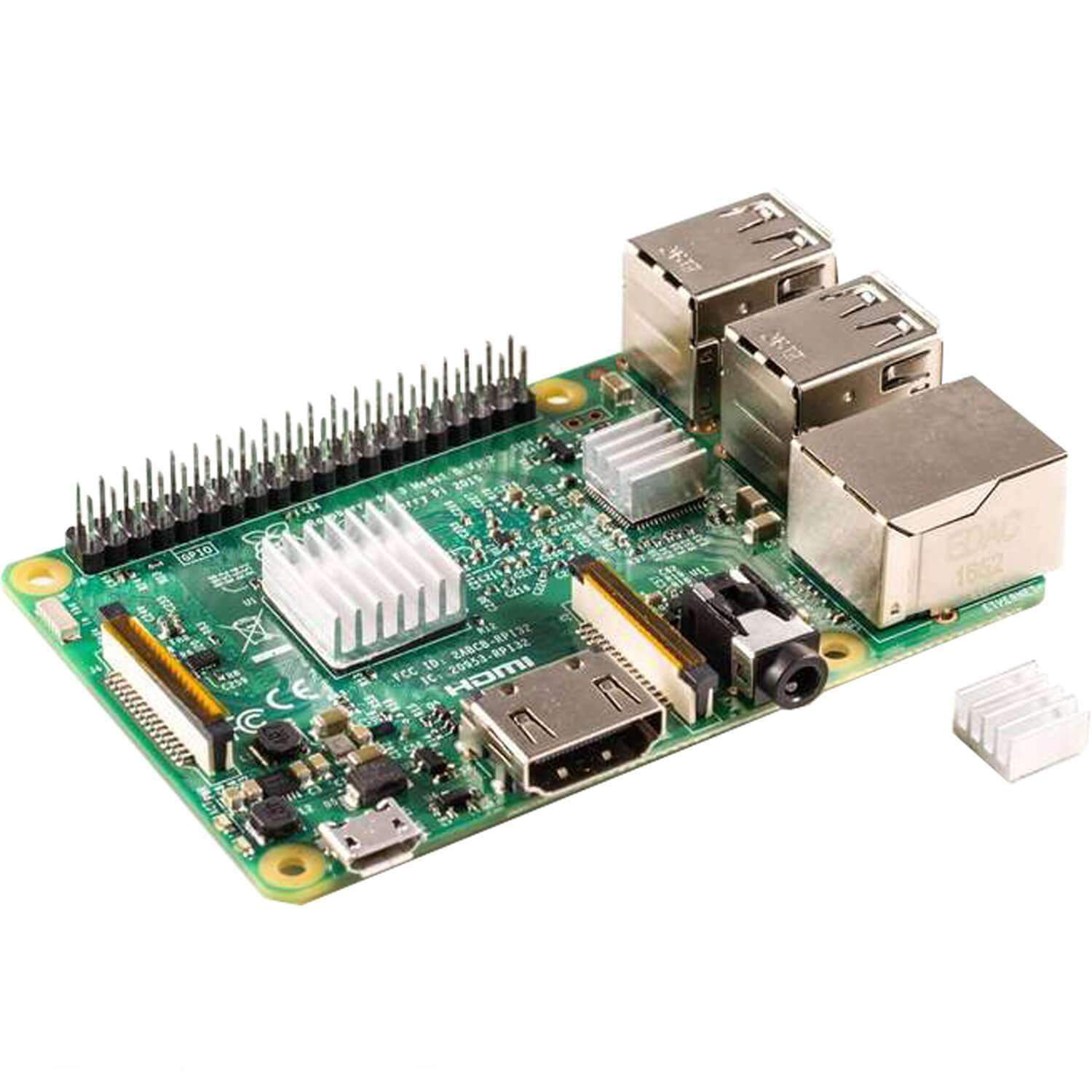 3er Set passive Alu Kühlkörper für Raspberry Pi A + B mit wärmeleitender Spezialklebefolie - Image 5