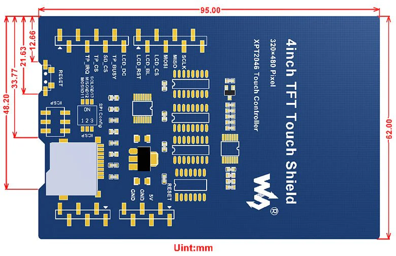 Waveshare - 4 " TFT Touch Shield kompatibel mit Arduino - Image 6