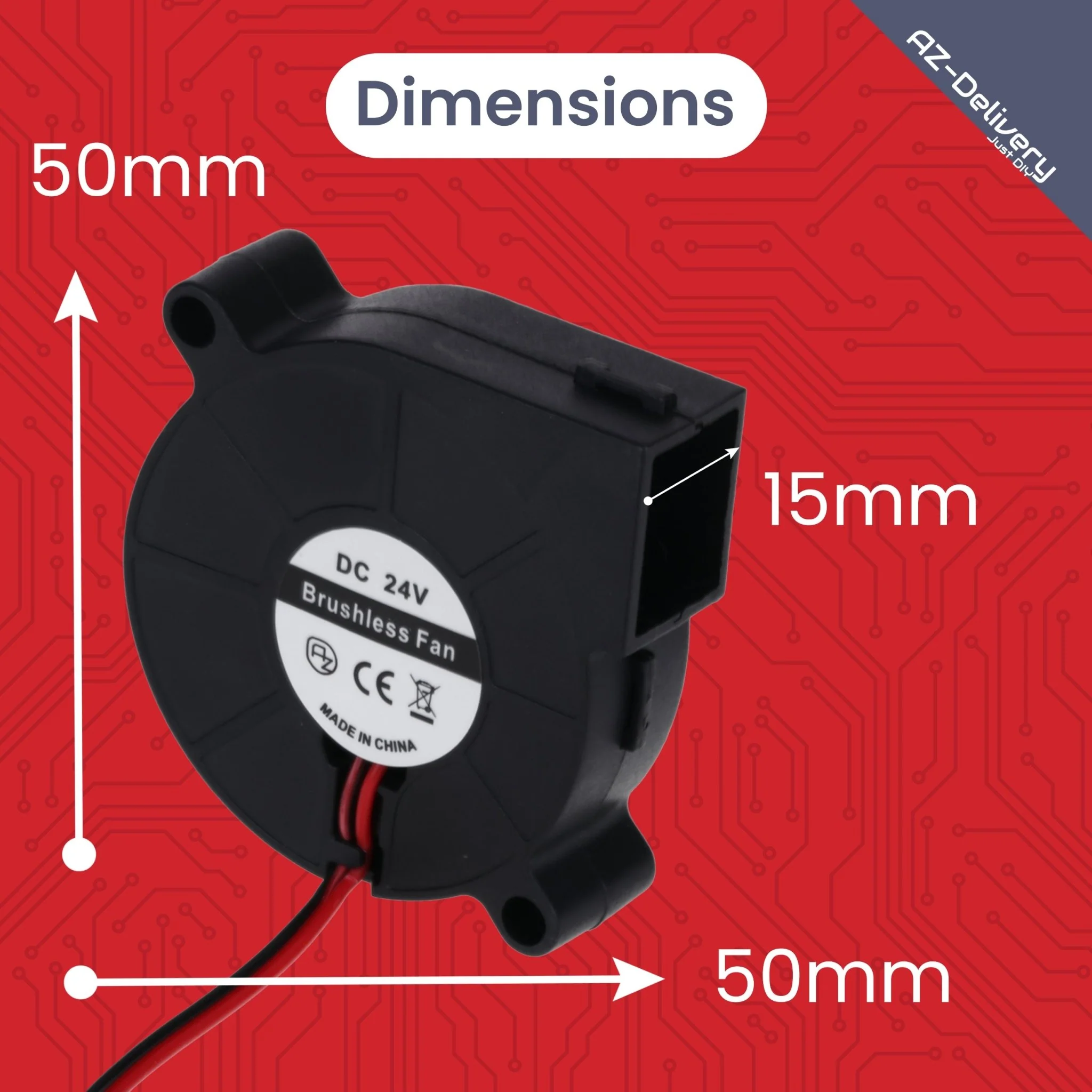 5015 DC 24V Lüfter Radiallüfter – 50 x 50 x 15 mm Brushless Mini-Gebläse für Elektronik-Kühlung, 3D-Drucker, Haushaltsgeräte – Leise & Effizient, 2-Pin Anschluss – inkl. E-Book - Image 5
