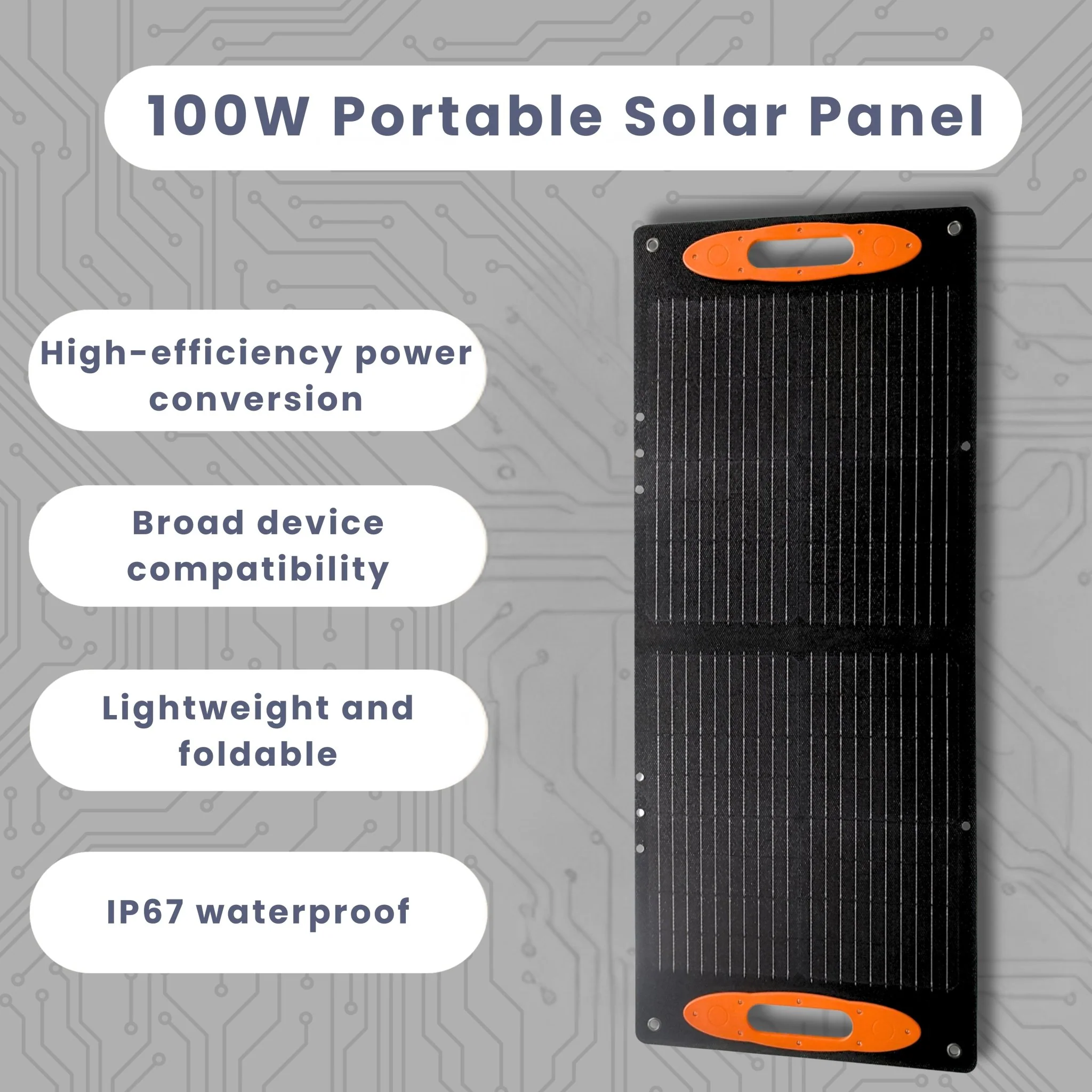 Tragbares Solarpanel mit EFTE-Beschichtung Solarpanel faltbar mit USB/Type-C/DC-Anschluss Solartasche IP67 Wasserdicht Camping Solar Panel - Image 3