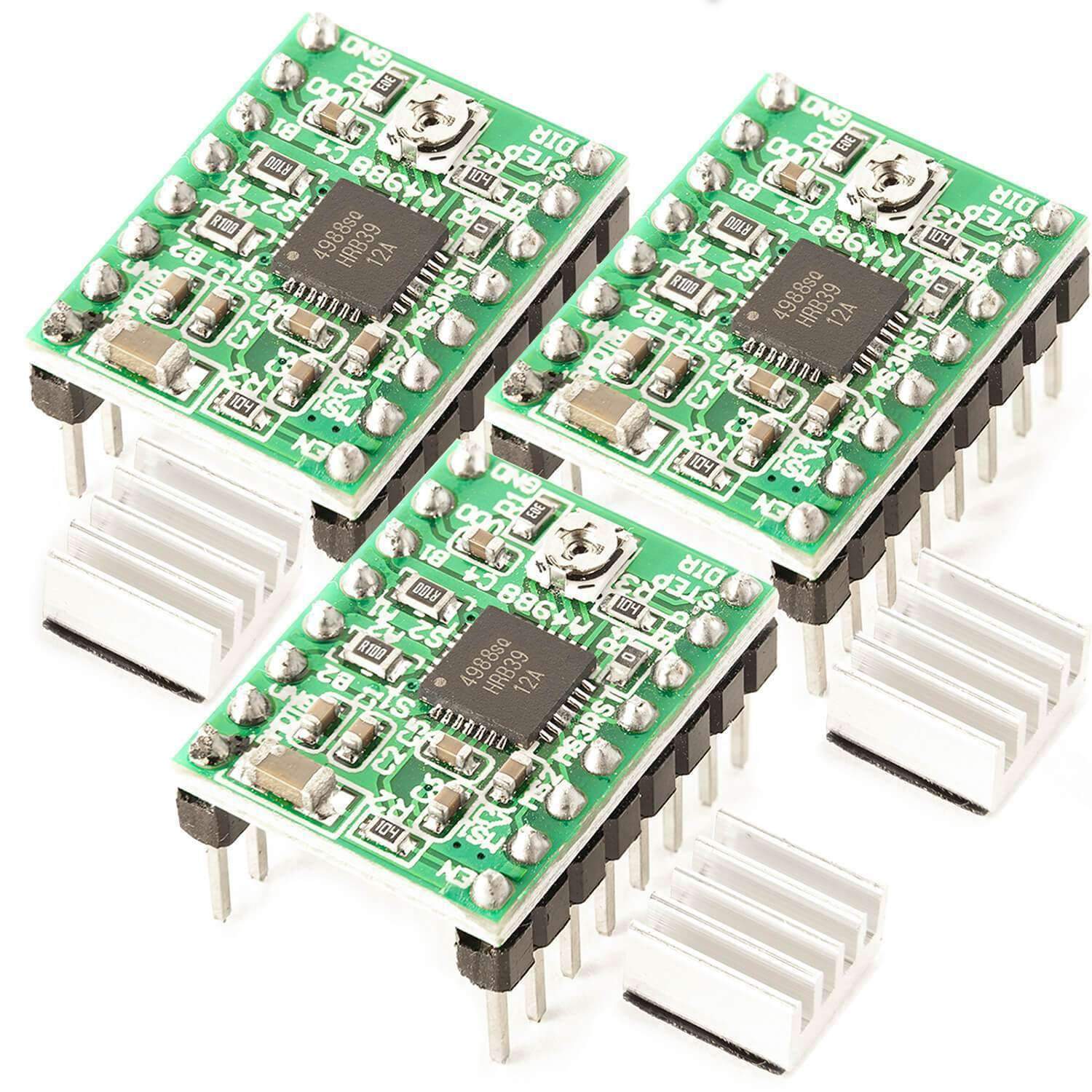 A4988 Schrittmotor-Treiber-Modul mit Kühlkörper kompatibel mit Arduino und Raspberry Pi - Image 4
