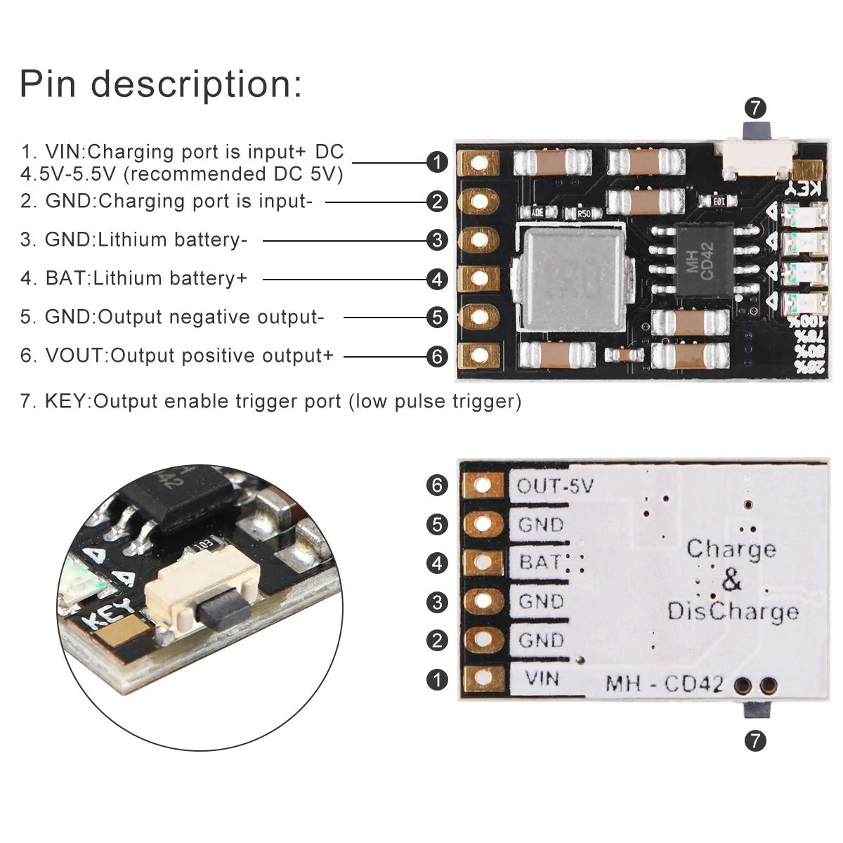 Akku-Ladeplatine integriertes Modul DIY PCB Board 5V (6 Stück) - Image 5