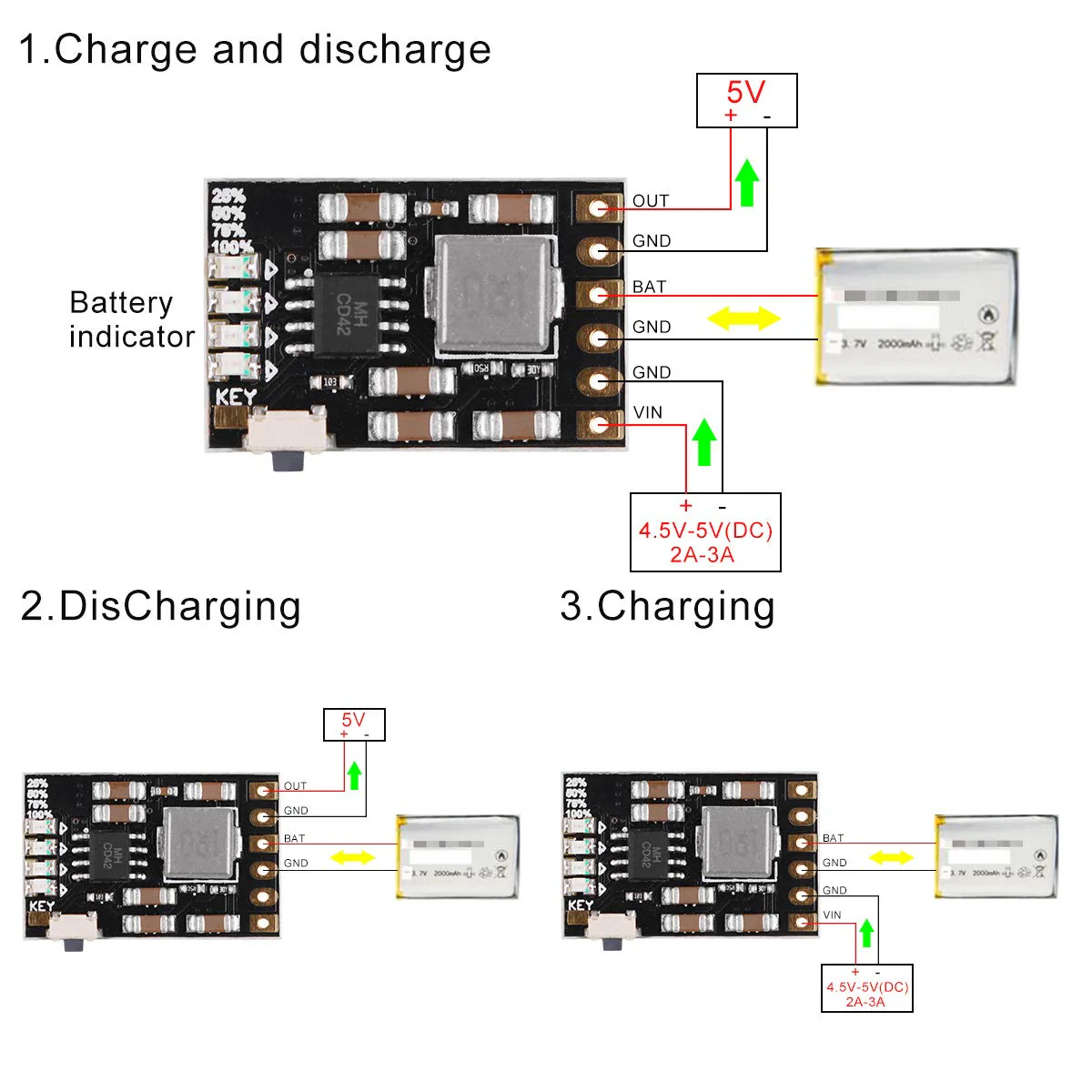 Akku-Ladeplatine integriertes Modul DIY PCB Board 5V (6 Stück) - Image 6