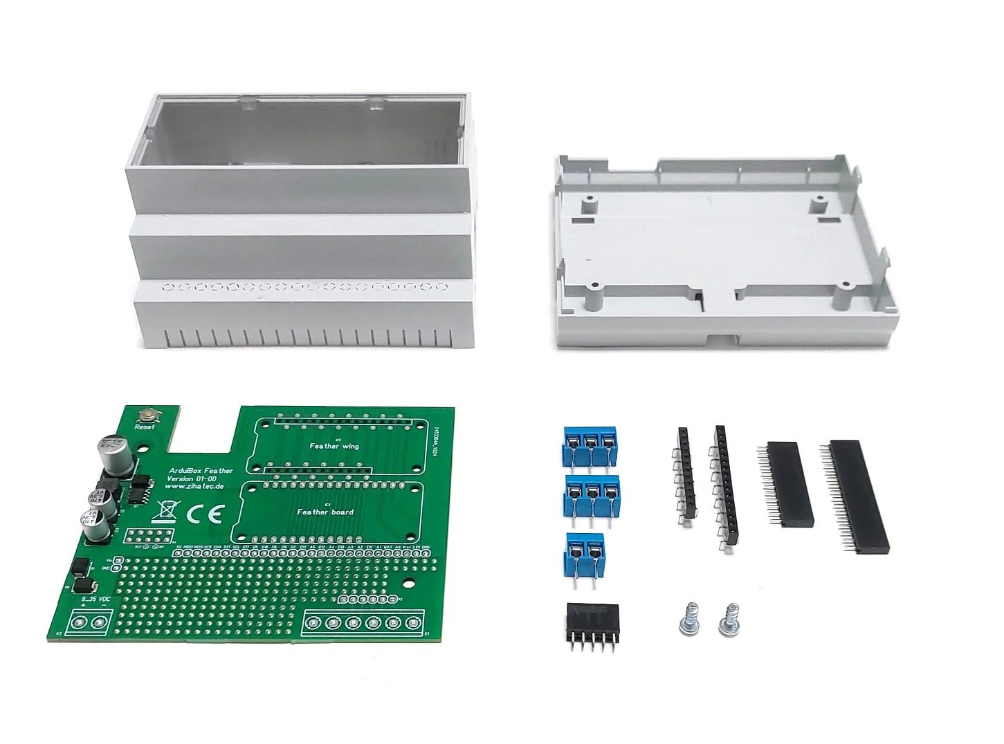 ArduiBox Feather - Hutschienen Montage- und Anschluss Set
