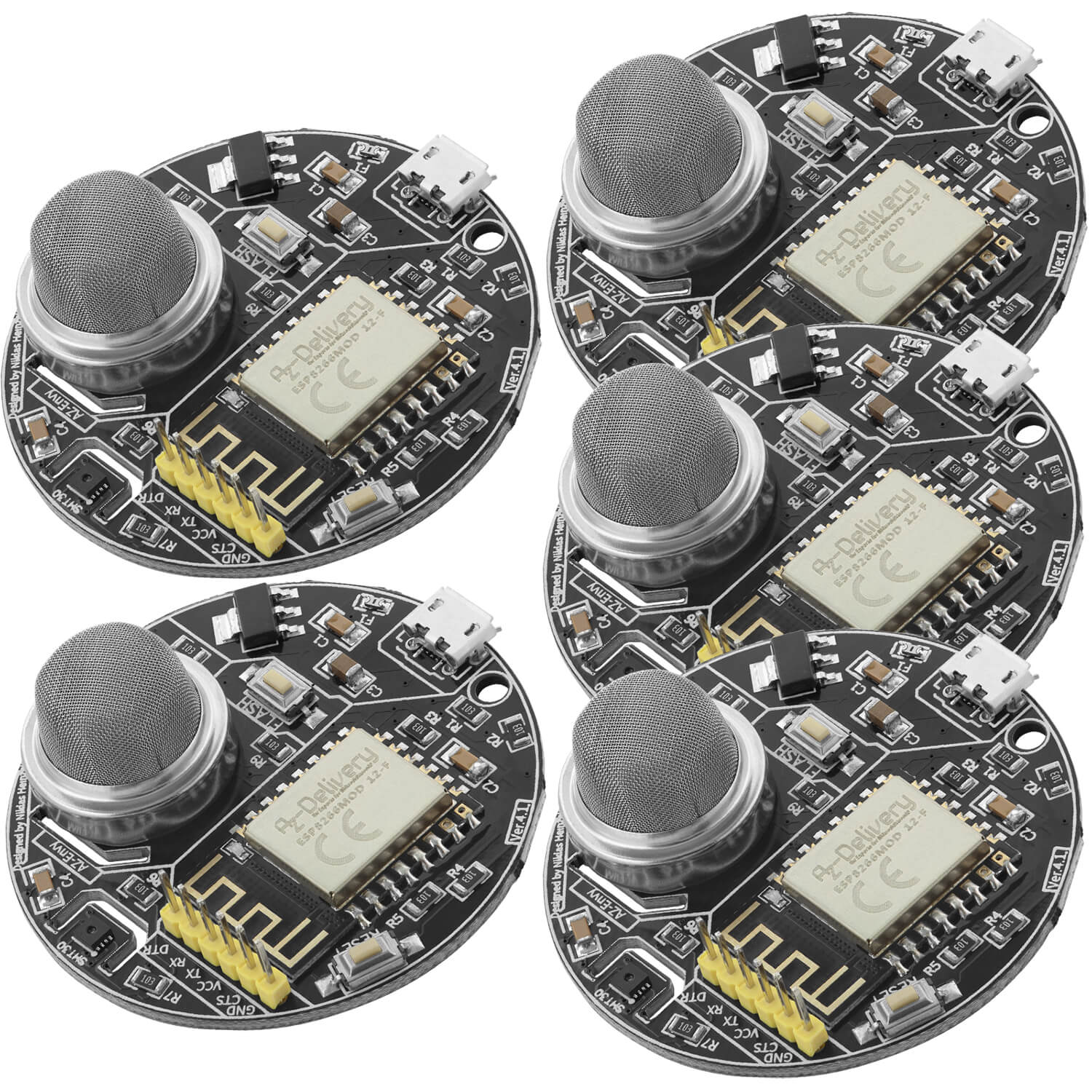 AZ-Envy Wlan ESP8266-12F Umwelt Entwicklungsboard mit Feuchtigkeits- und Luftqualitätssensor (MQ-2 und SHT30) kompatibel mit Arduino - Image 5