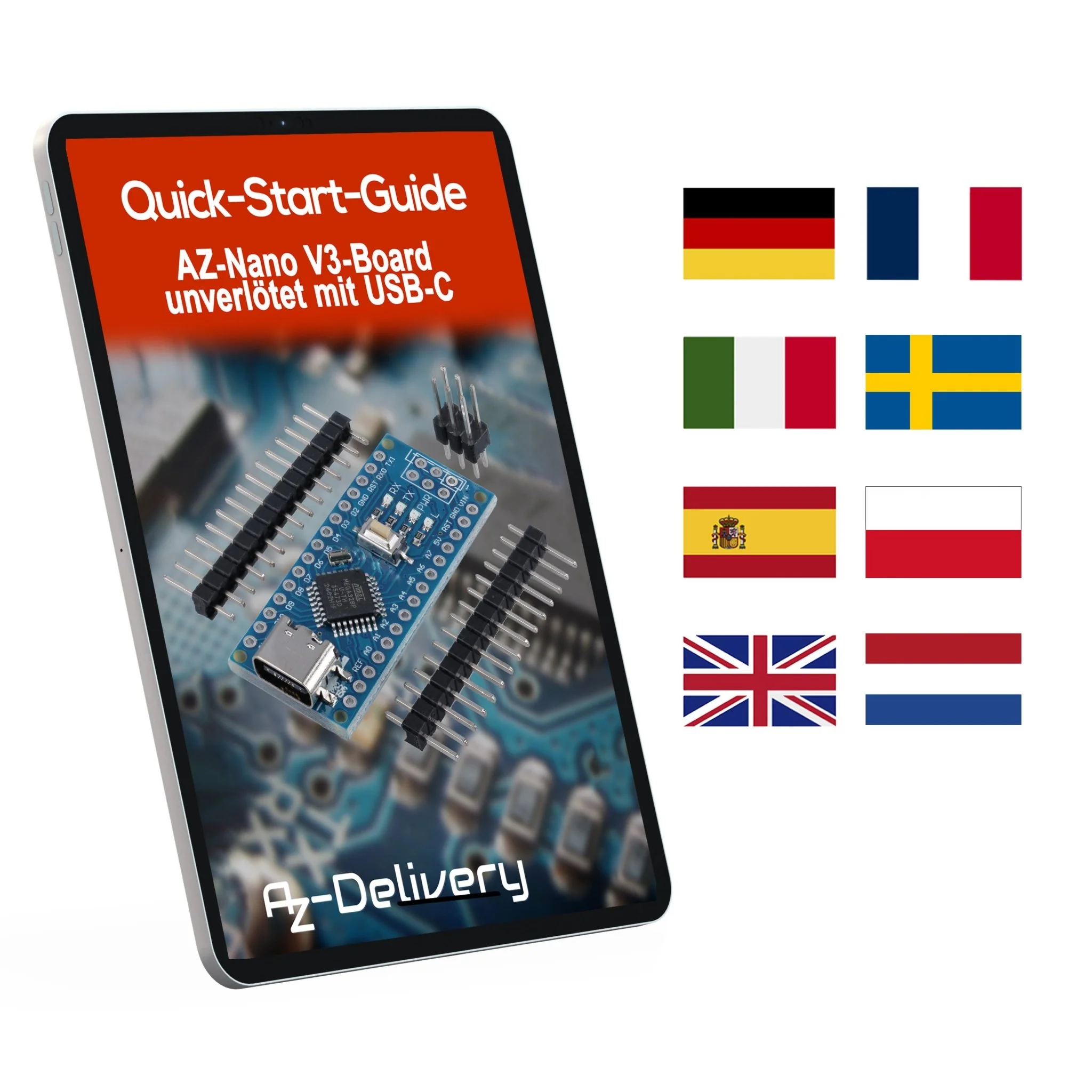 AZ-Nano V3-Board Set mit USB-C Anschluss | Atmega CH340 Chip Atmega328 CH340 | kompatibel mit Arduino, Arduino Pro Micro und Arduino Nano V3 - Image 10