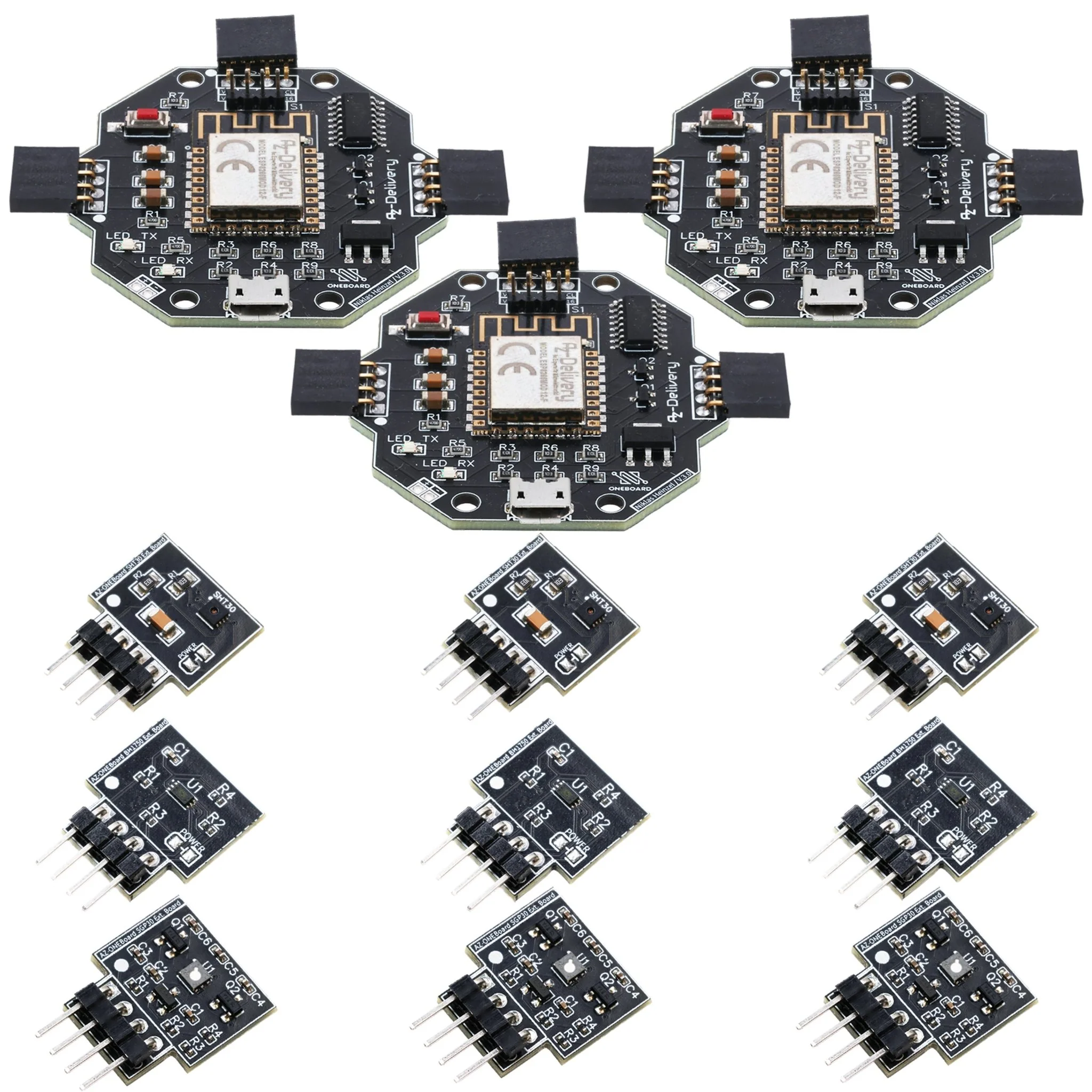AZ-ONEBoard Entwicklungsboard inklusive Extensionboards SHT30, BH1750 & SGP30 - Image 2