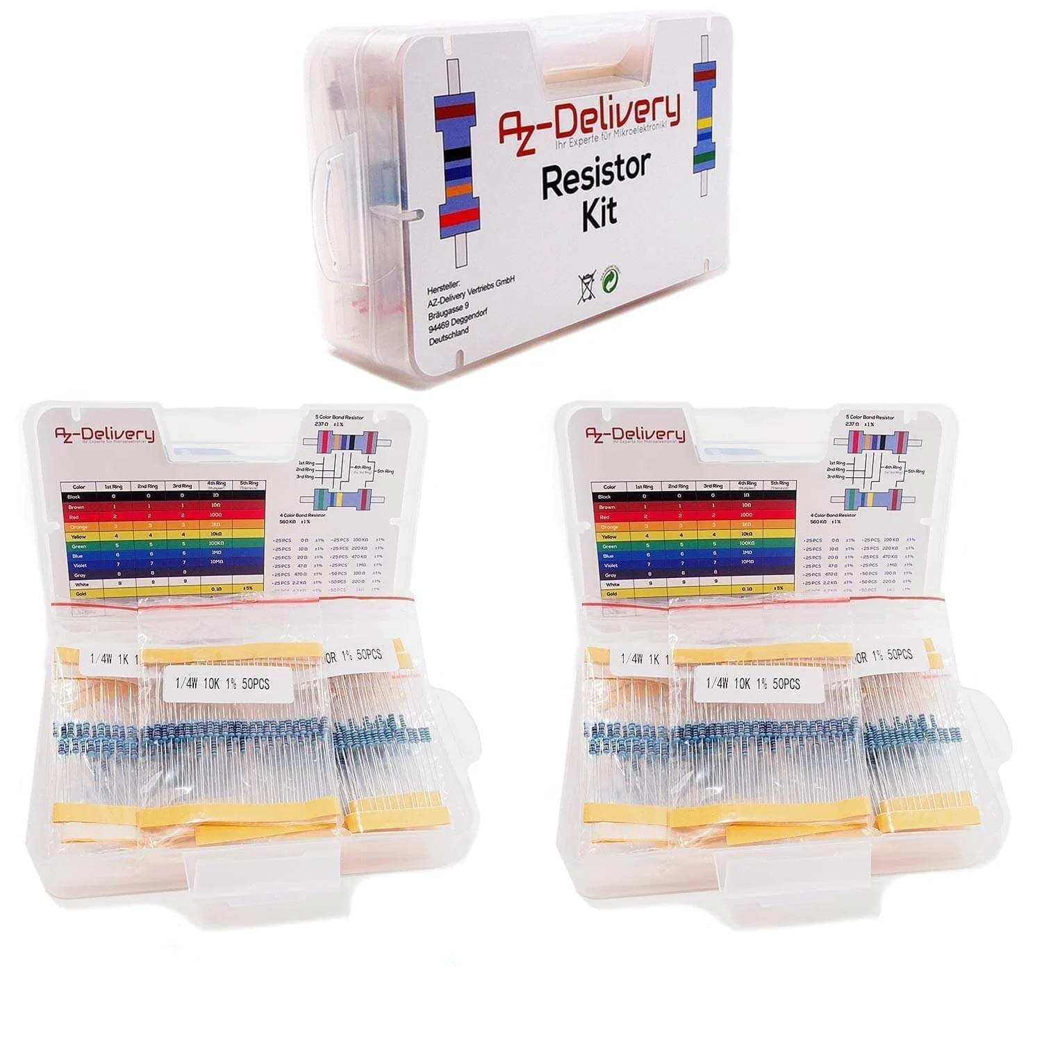 Widerstände Resistor Kit 525 Stück Widerstand Sortiment, 0 Ohm -1M Ohm - Image 7
