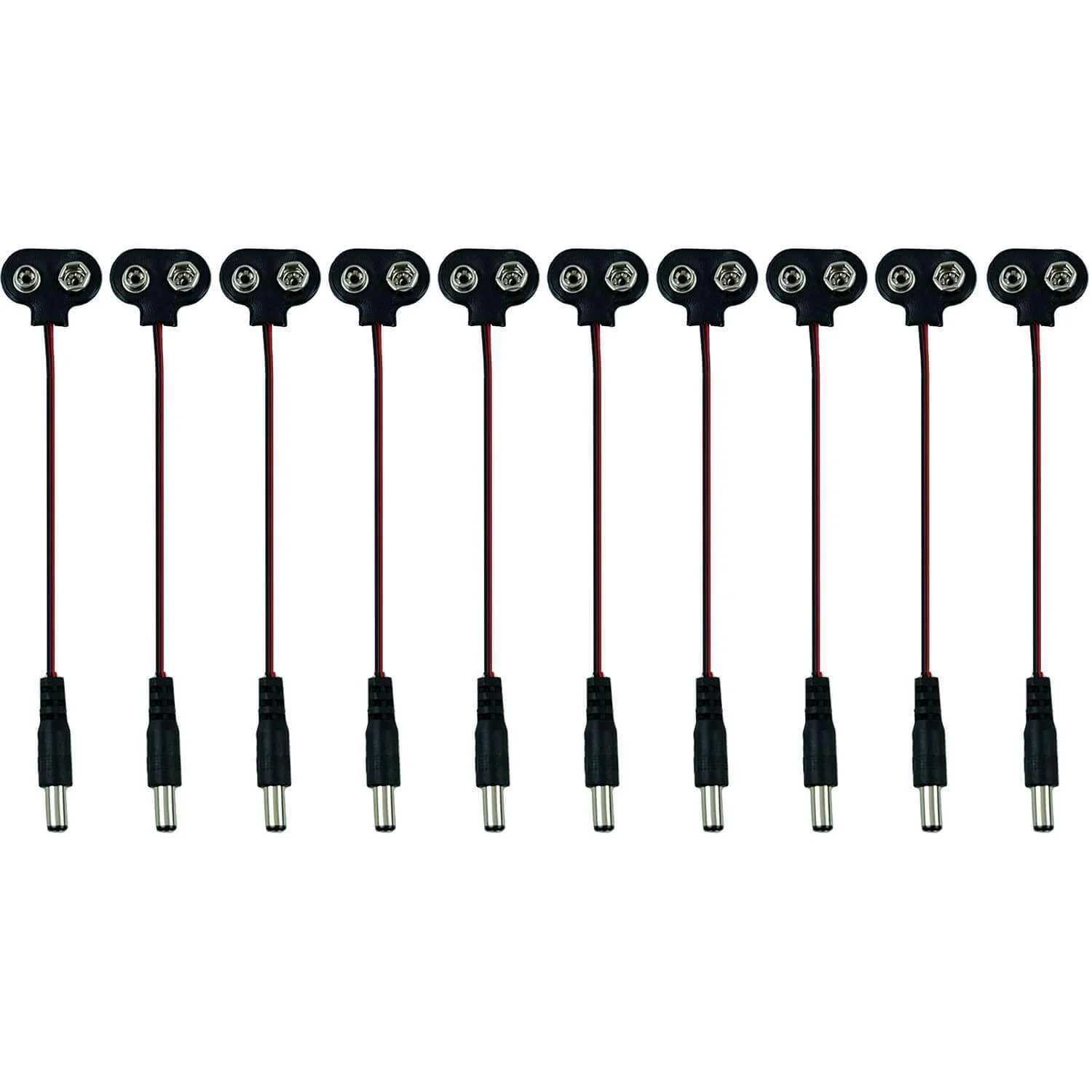 Batterieclip 9-Volt I-Typ Clip Snap mit 15cm Anschlusskabel für 9V Block Batterie Akku