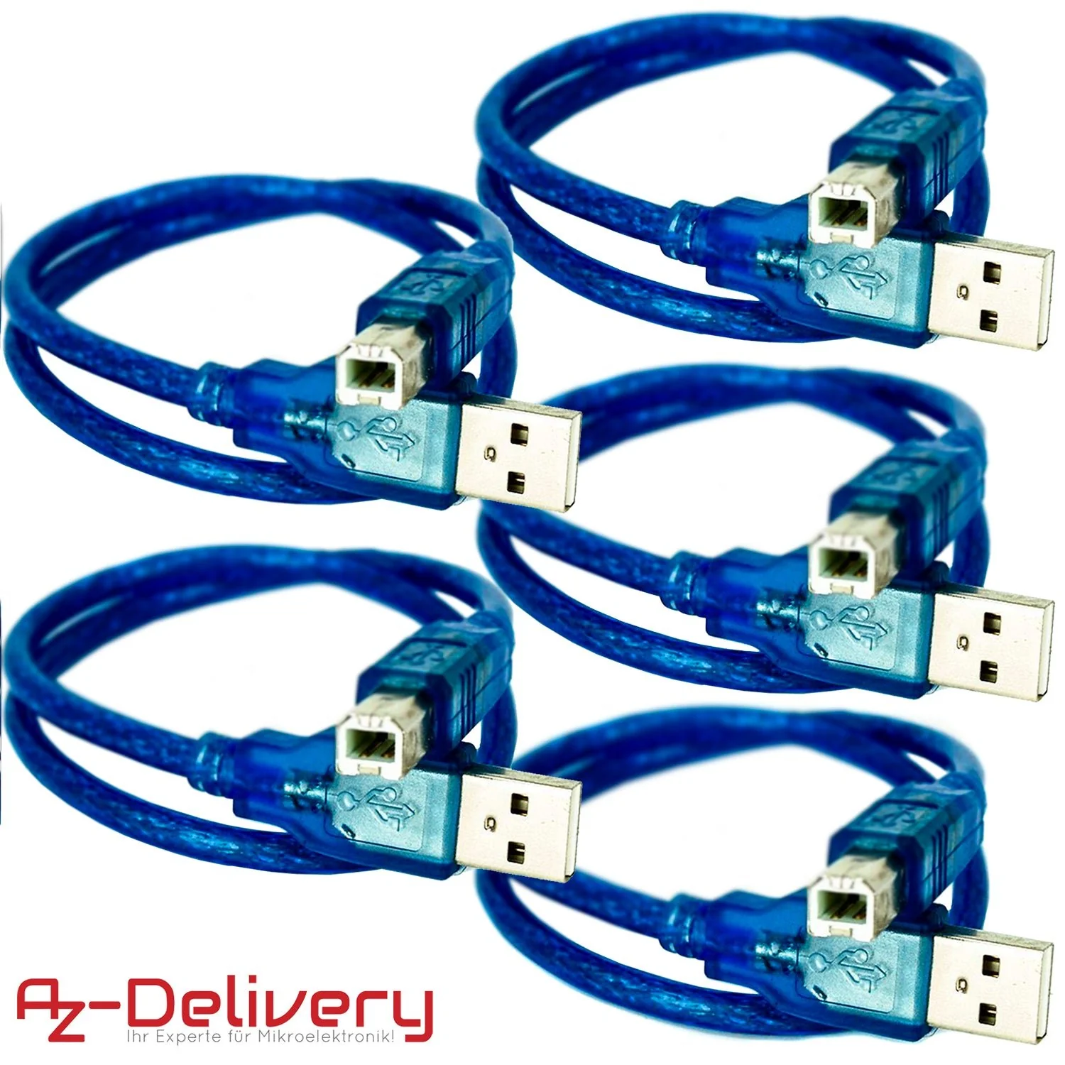 Blaues USB-B auf USB-A Kabel kompatibel mit UNO R3 und Mega 2560 und jeglichen Arduino Entwicklungs-Boards und Mikrocontrollern - Image 3