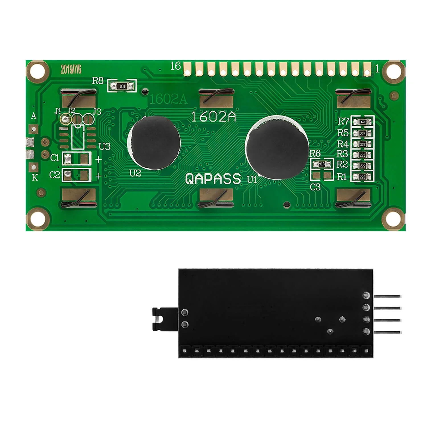 HD44780 1602 LCD Modul Display Bundle mit I2C Schnittstelle 2x16 Zeichen (mit grünem Hintergrund) kompatibel mit Arduino und Raspberry Pi - Image 4