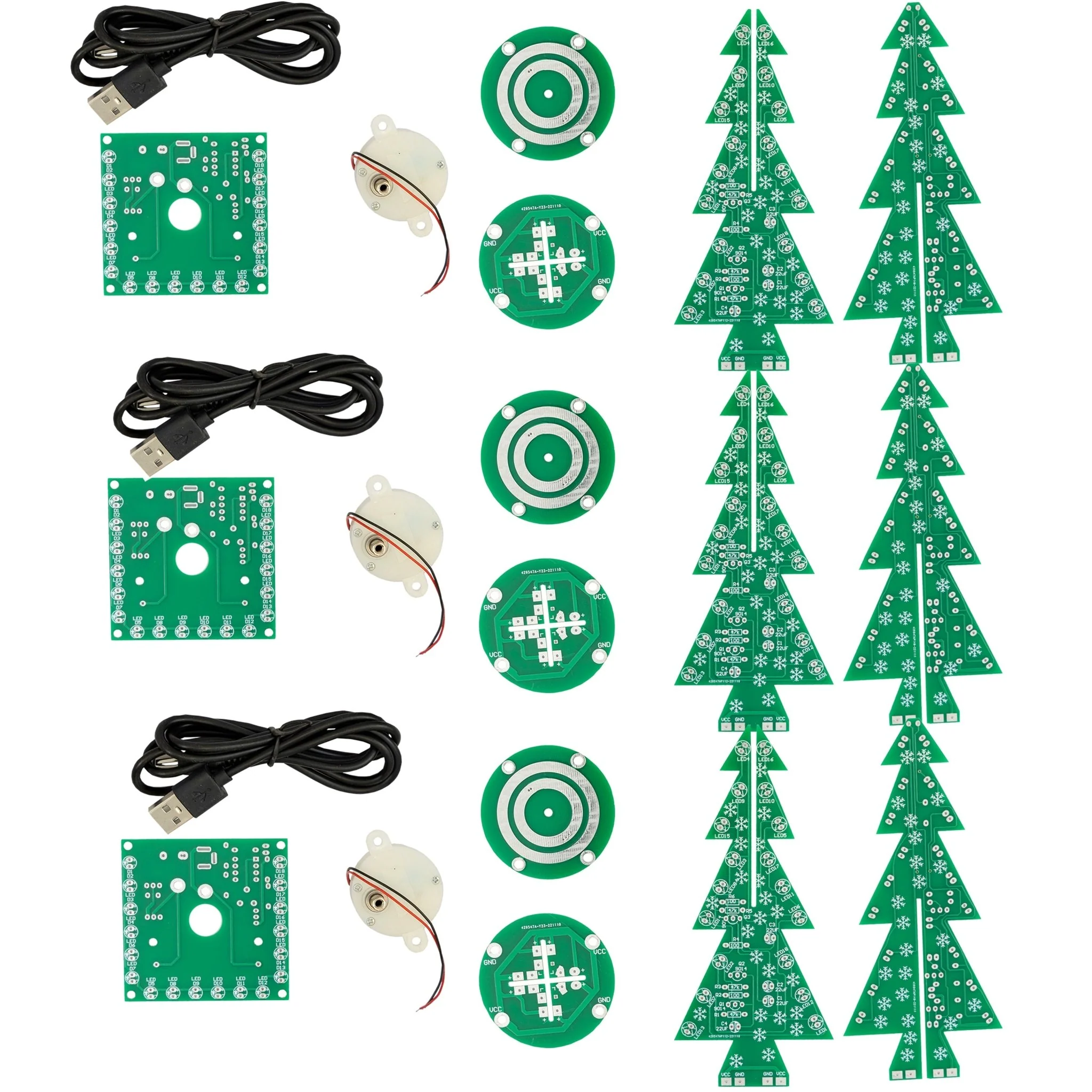 DIY LED Weihnachtsbaum Kit: Weihnachtsbaum Elektronik Bausatz zum Löten - Lötbausatz für einen drehenden Weihnachtsbaum mit LEDs und USB-Anschluss - Image 5