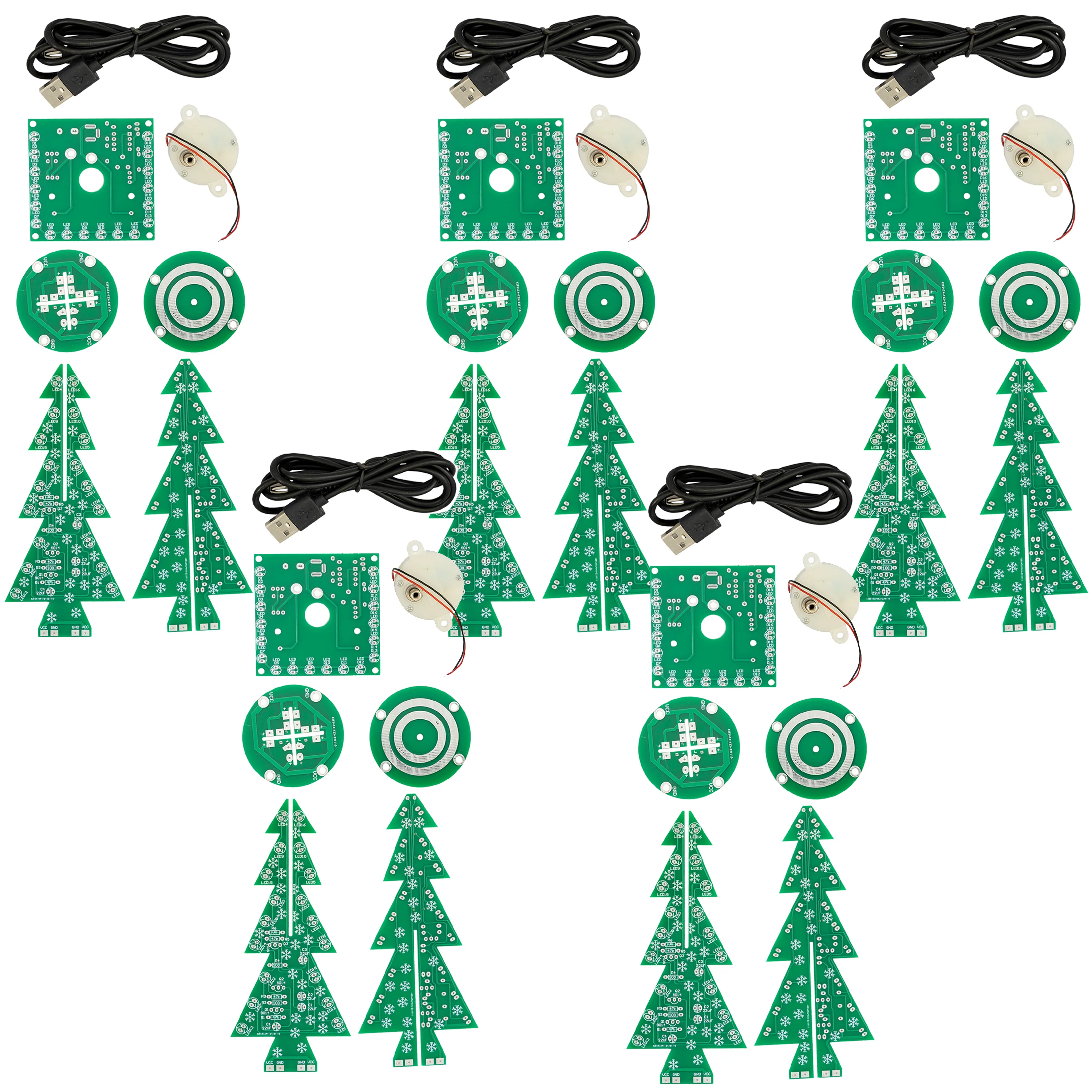 DIY LED Weihnachtsbaum Kit: Weihnachtsbaum Elektronik Bausatz zum Löten - Lötbausatz für einen drehenden Weihnachtsbaum mit LEDs und USB-Anschluss - Image 6