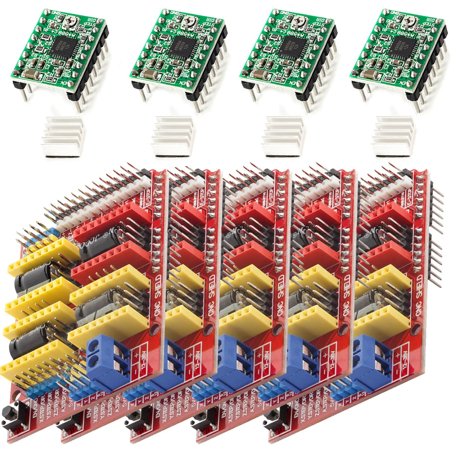 CNC Shield V3 Bundle mit 4 Stück A4988 Schrittmotor Treiber Stepper mit Kühlkörper für 3D Drucker kompatibel mit Arduino - Image 5