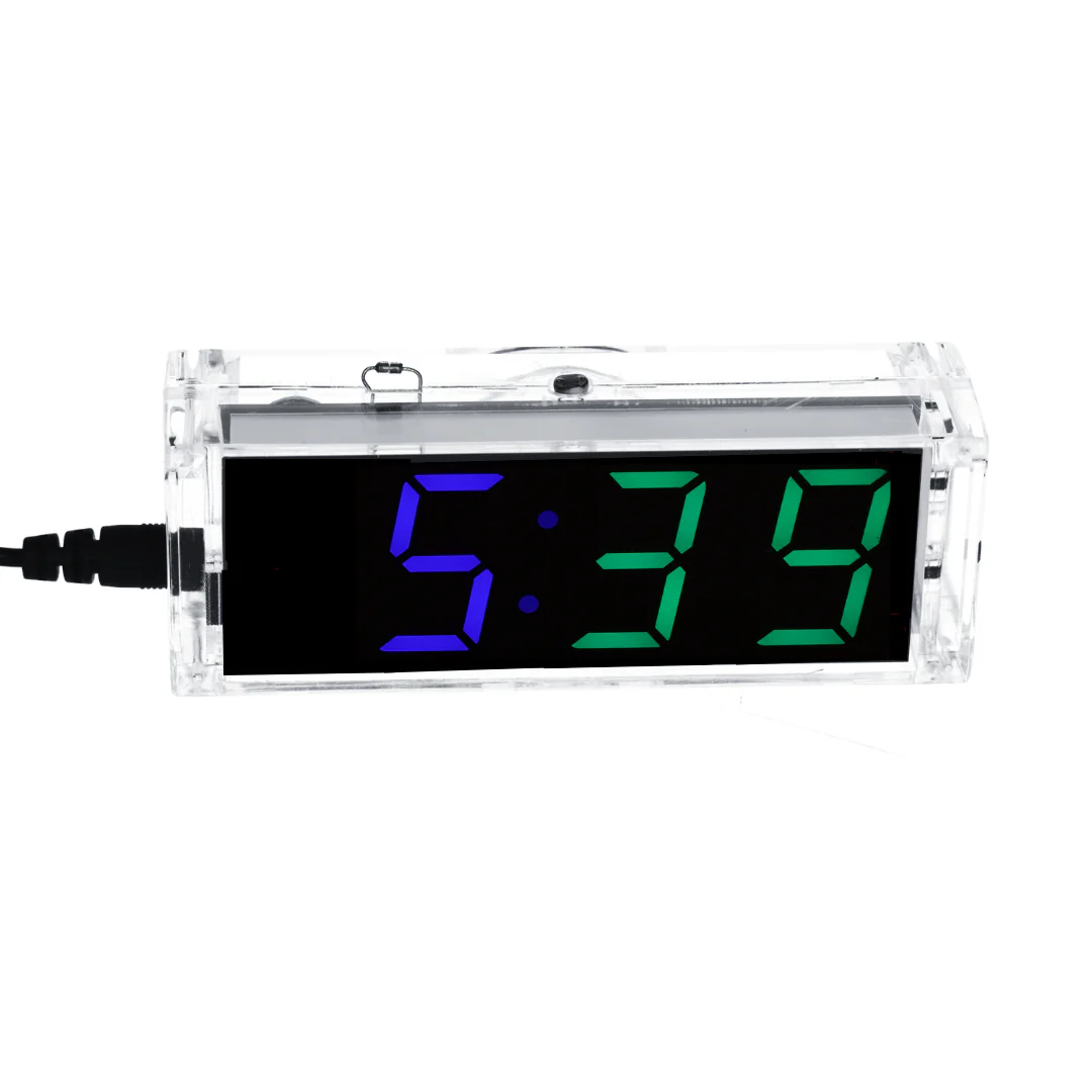 Digitaluhr Bausatz mit Acrylgehäuse – DIY Elektronik Uhr mit 4-stelligem LED-Display – Arduino-kompatibles Löten für Anfänger – Bausatz zum Erlernen der Elektronik und Löten - Image 3