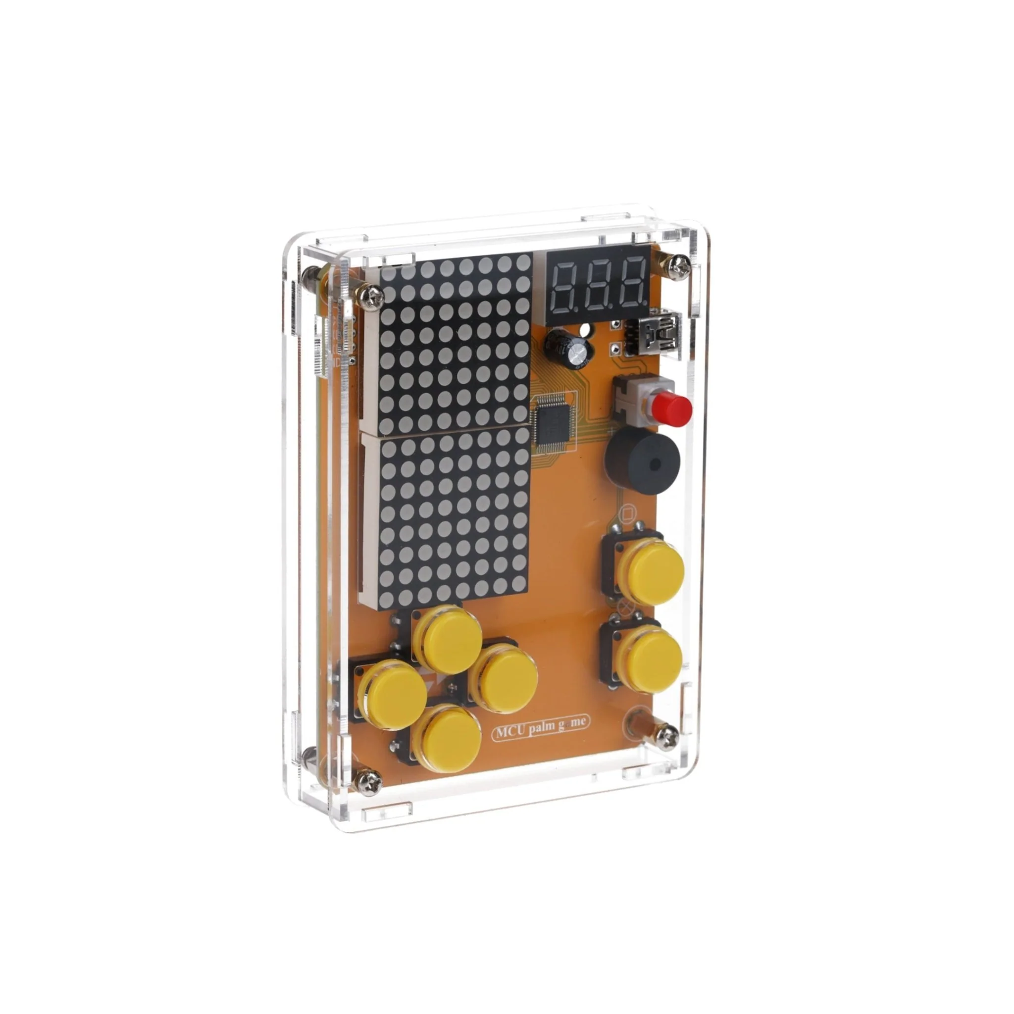 DIY Elektronik Bausatz - Spielekonsole mit transparenten Gehäuse, Retro Handheld Elektronik Kit für Anfänger & Fortgeschrittene, Lötset zum Löten Lernen & Basteln mit LED-Matrix und Punktanzeige - Image 4