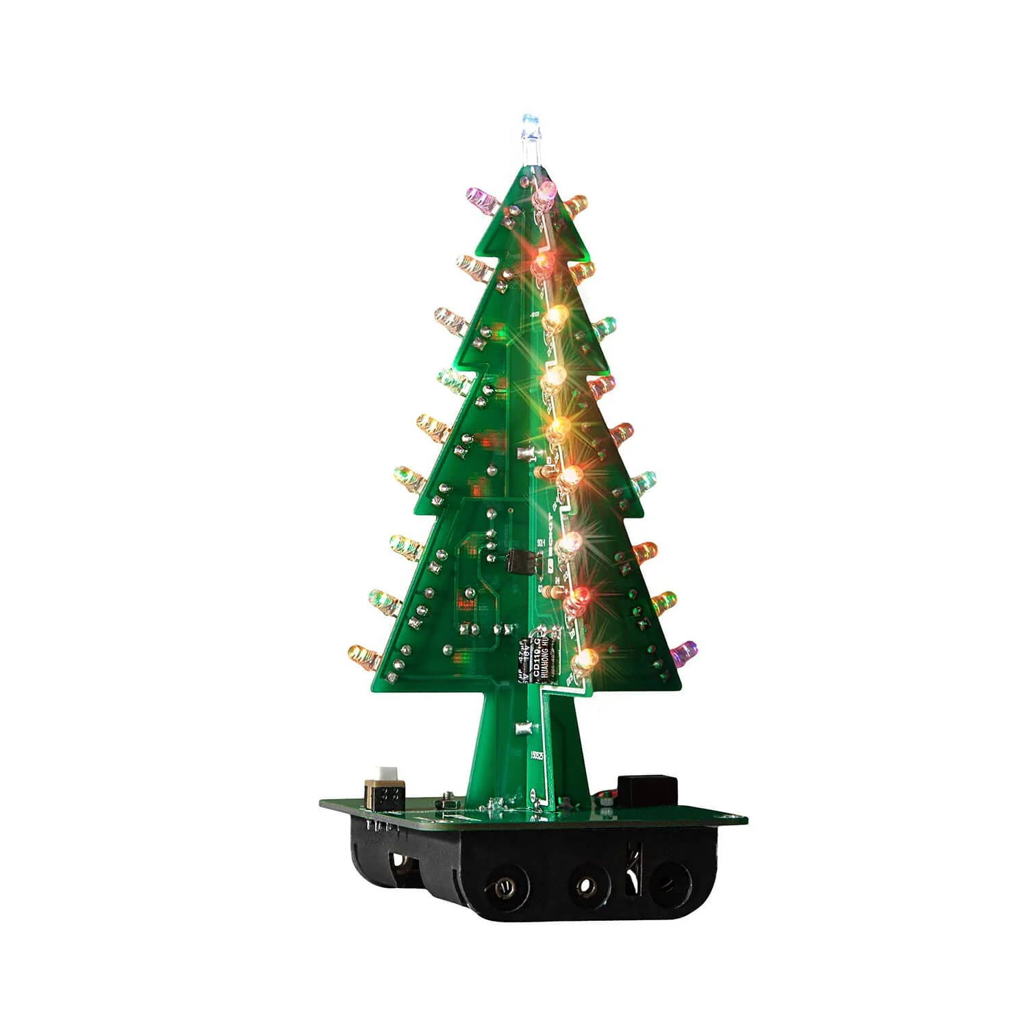 DIY LED Weihnachtsbaum Kit zum Löten mit bunt blinkenden Lichtern - Image 4