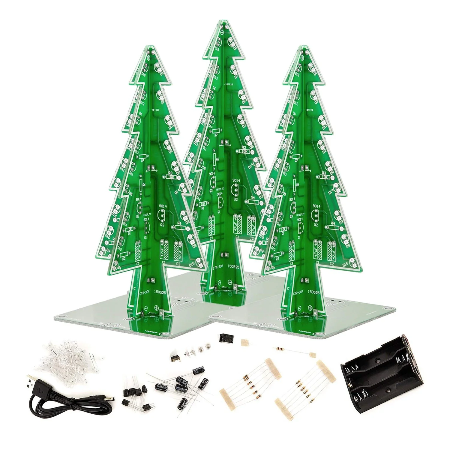 DIY LED Weihnachtsbaum Kit zum Löten mit bunt blinkenden Lichtern - Image 7
