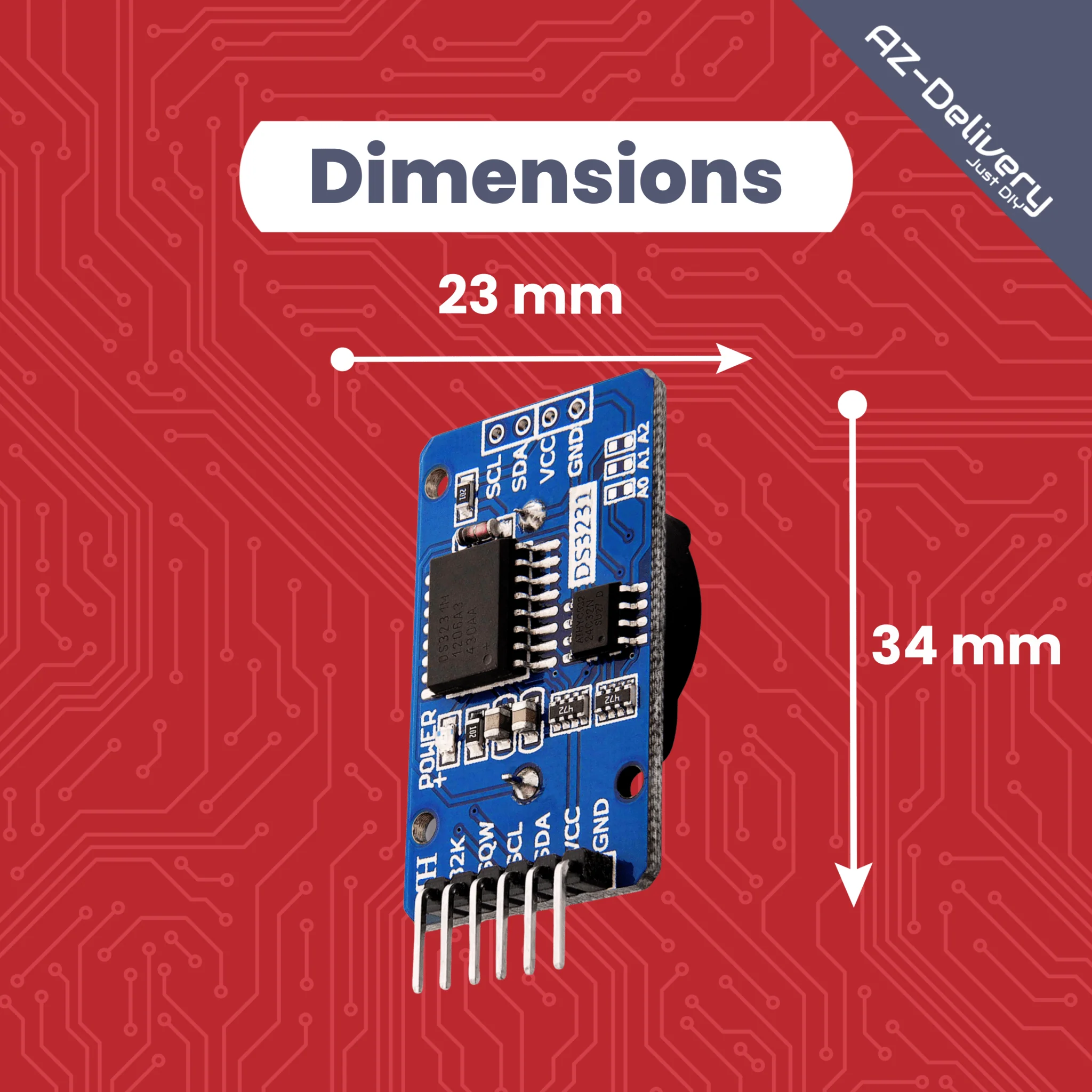 Real Time Clock RTC DS3231 I2C Echtzeituhr kompatibel mit Arduino und Raspberry Pi - Image 3