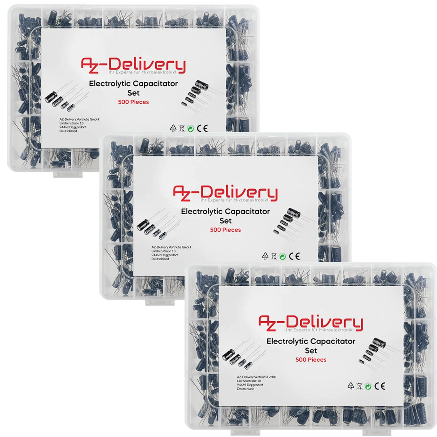 ElKo Sortiment Elektrolytkondensator Aluminium 24 Varianten, 500 Stück 0.1uF – 1000uF mit Aufbewahrungsbox kompatibel mit Arduino - Image 6