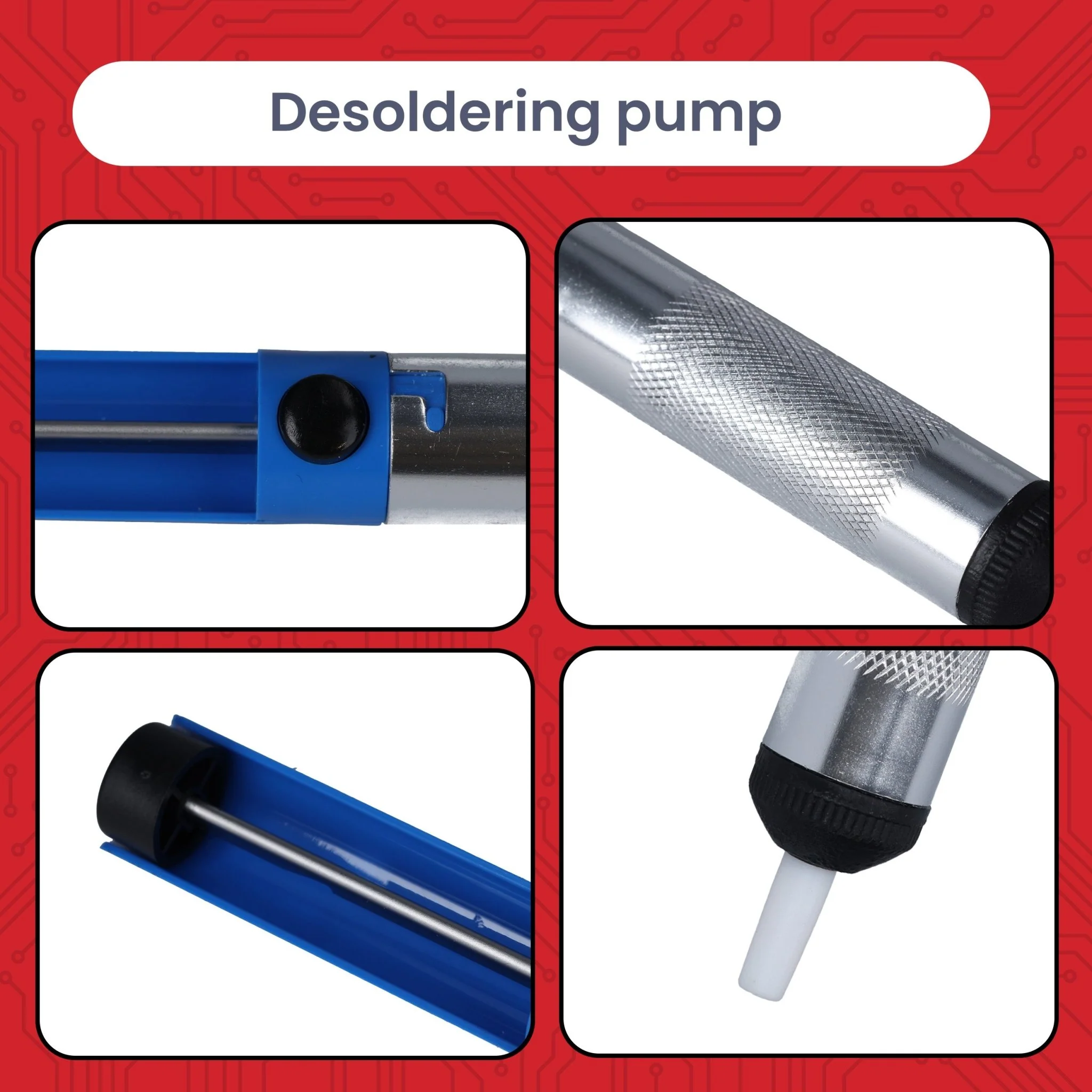 Entlötpumpe Lötpumpe Lötsauger Desoldering Pump – Lötzinn Entferner für Elektronik & Platinen – Manuelle Vakuum Entlötwerkzeug mit Hitzebeständiger Düse – Lötzubehör für Reparaturen & DIY - Image 2