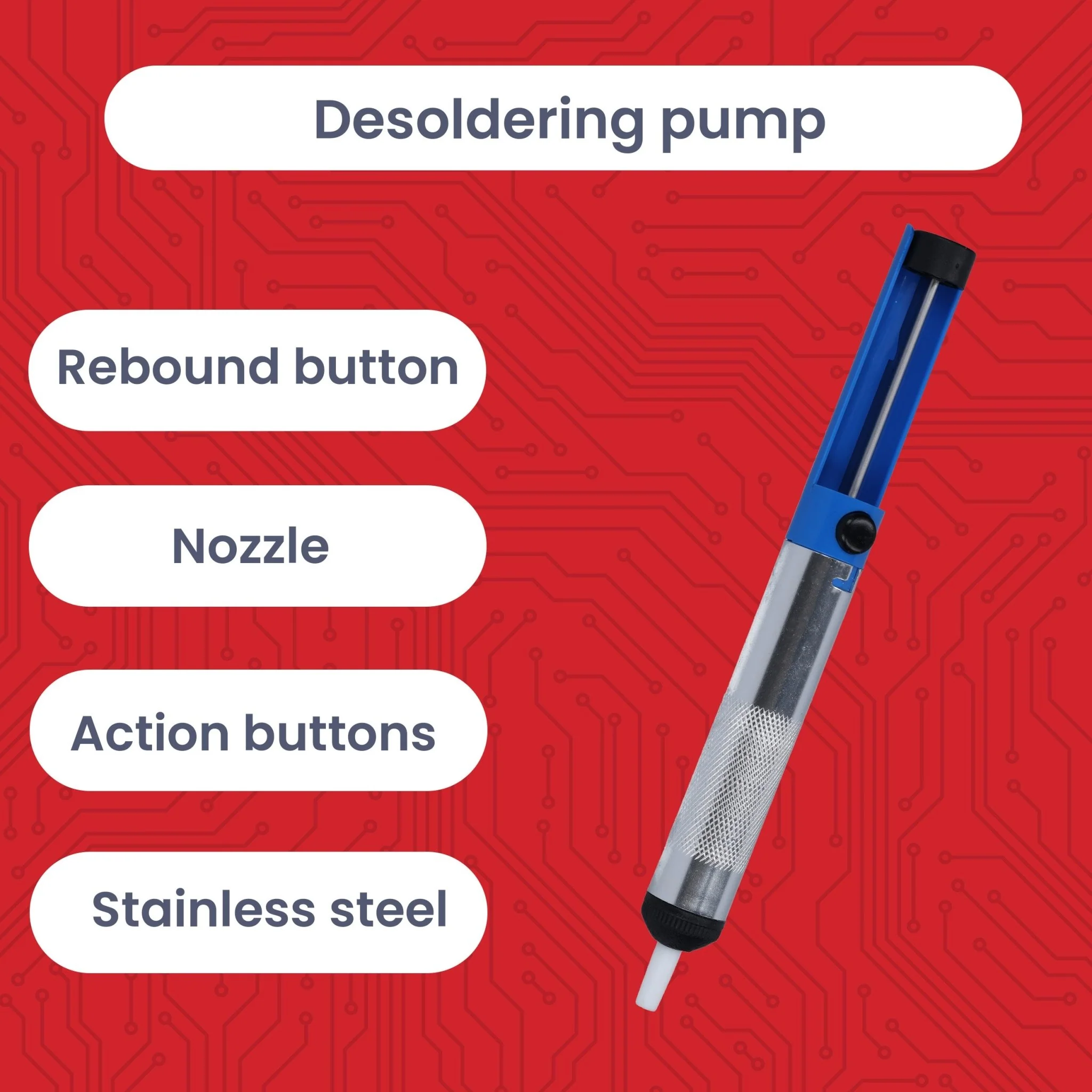 Entlötpumpe Lötpumpe Lötsauger Desoldering Pump – Lötzinn Entferner für Elektronik & Platinen – Manuelle Vakuum Entlötwerkzeug mit Hitzebeständiger Düse – Lötzubehör für Reparaturen & DIY - Image 3