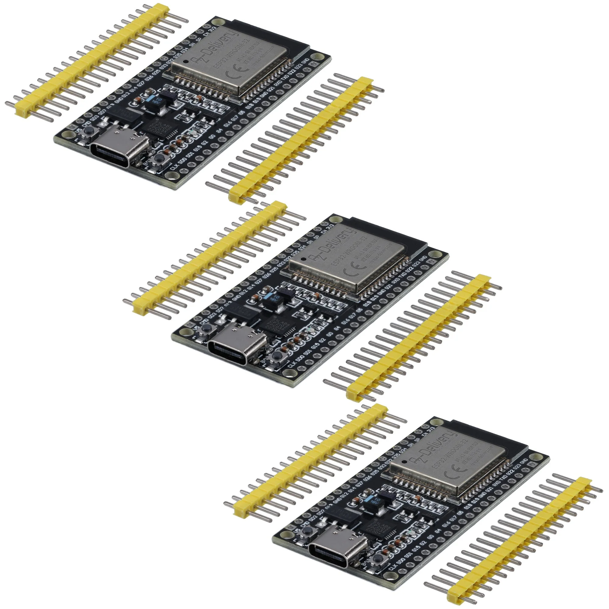 ESP-32 Dev Kit C unverlötet NodeMCU Module WLAN mit USB-C Anschluss WiFi Development Board mit CP2102 (Nachfolgermodell zum ESP8266) kompatibel mit Arduino - Image 3