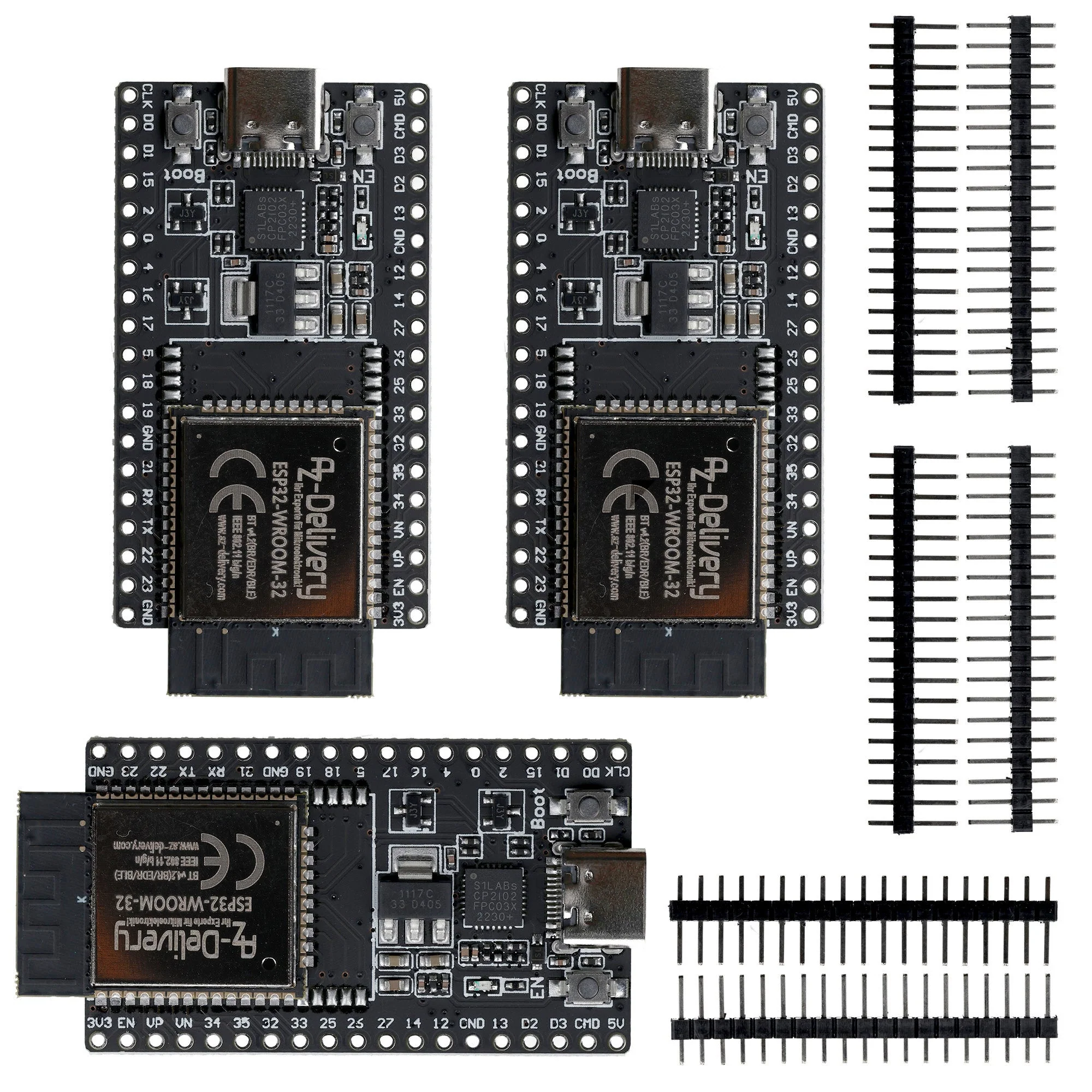 ESP32 Board Dev Kit C V4 NodeMCU WLAN WiFi Development Board unverlötet mit USB-C Anschluss kompatibel mit Arduino - Image 3